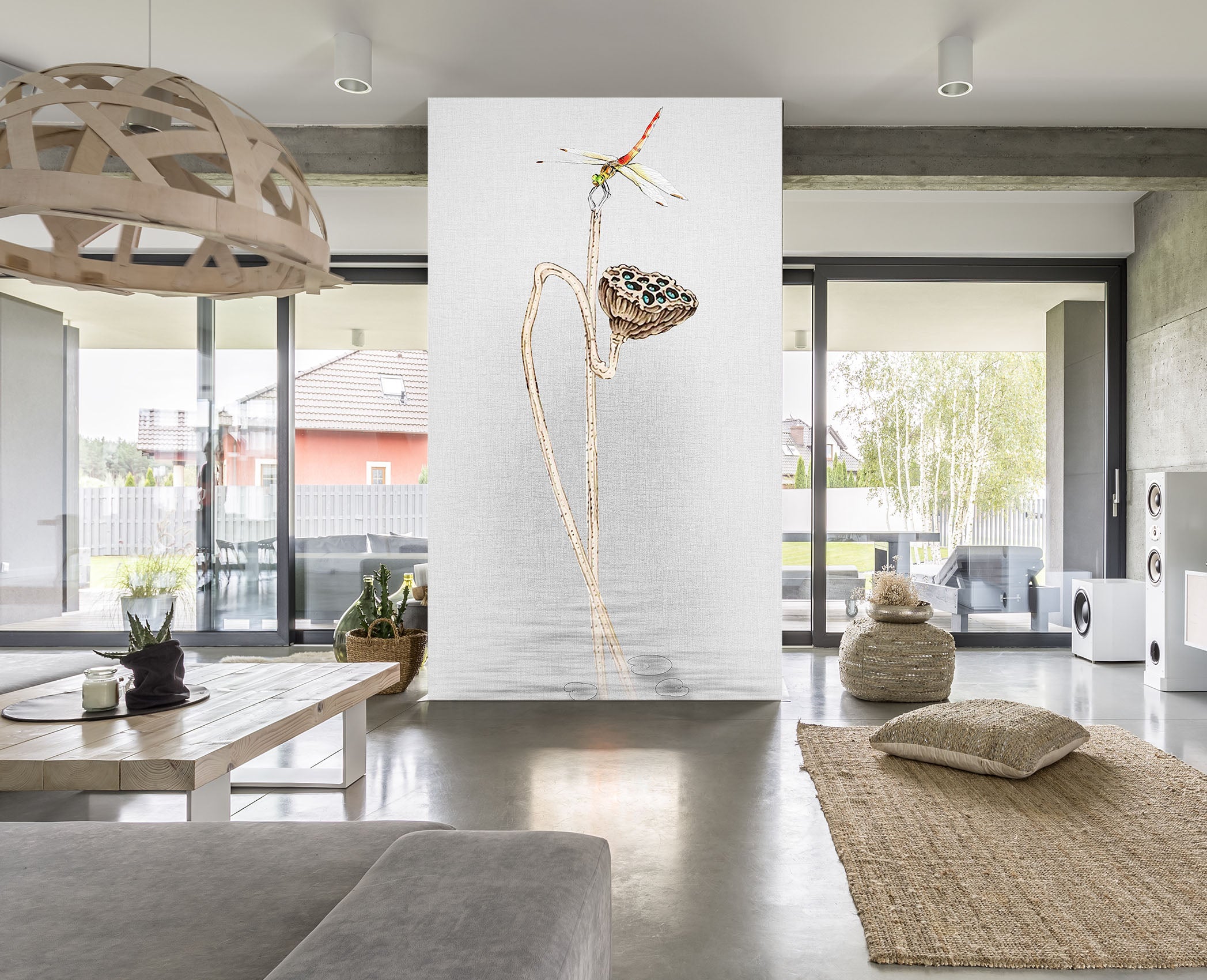 3D Dragonfly Lotus 1812 Wall Murals