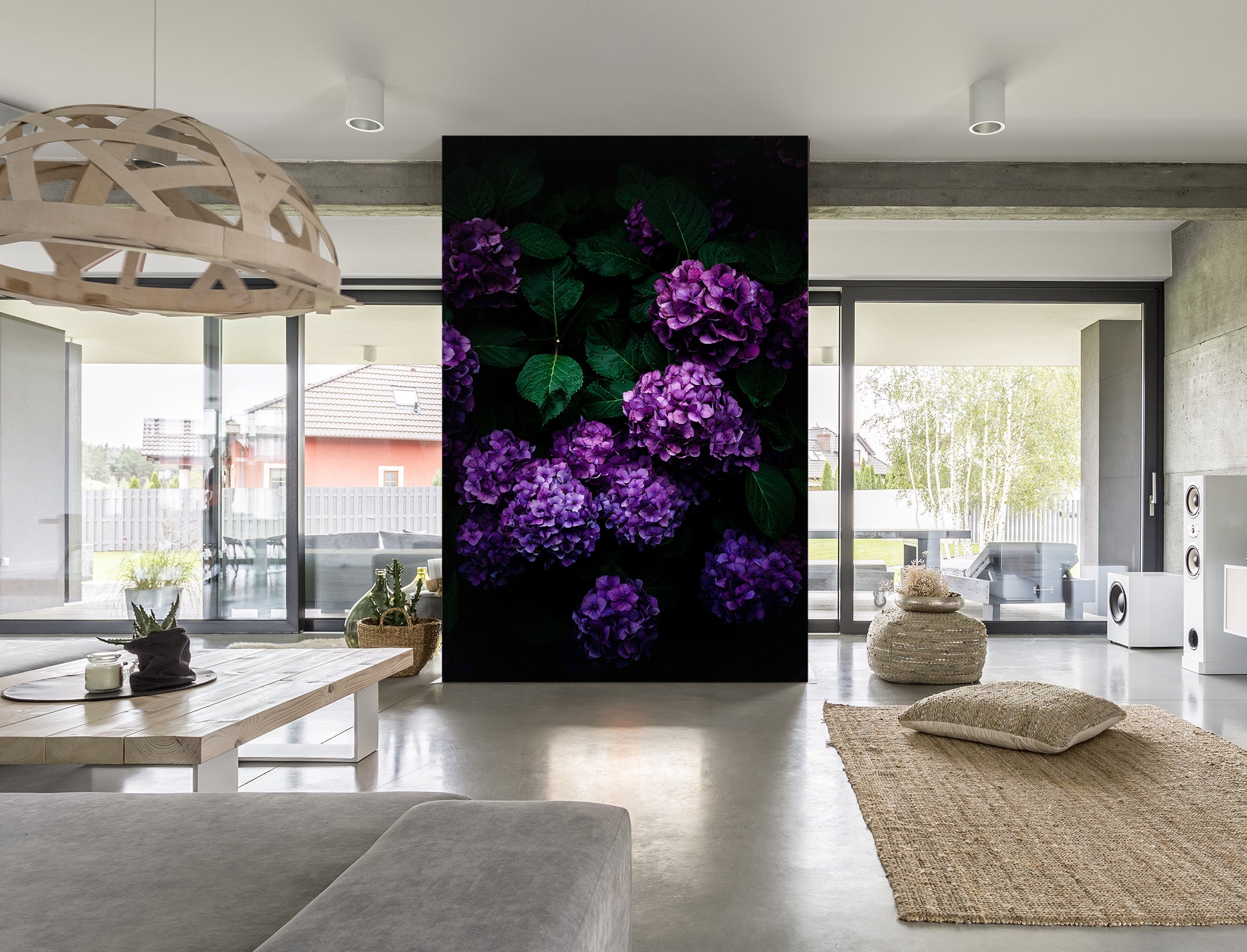 3D Purple Flower Ball 1399 Noirblanc777 Wall Mural Wall Murals