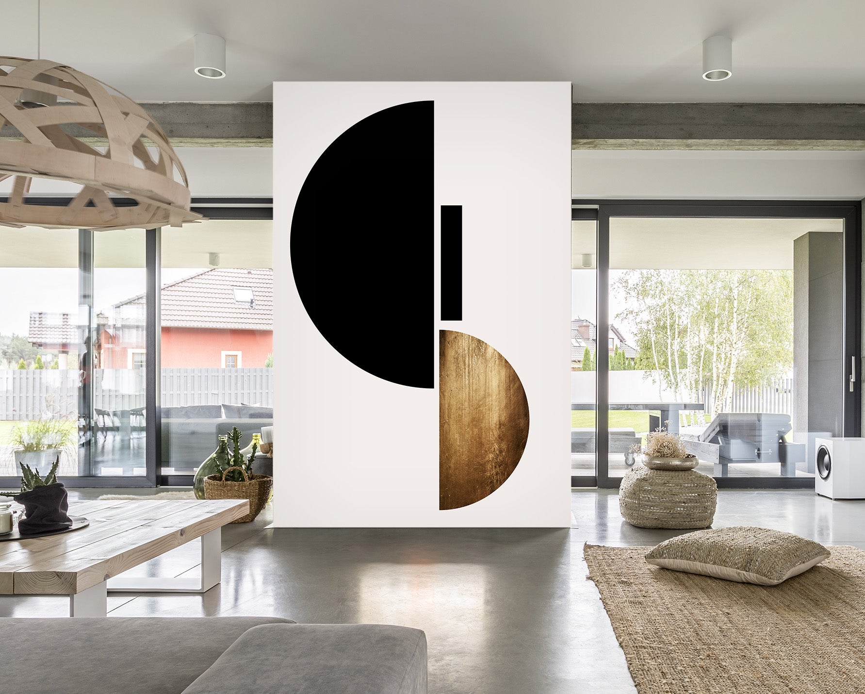 3D Black Semicircle 1510 Boris Draschoff Wall Mural Wall Murals