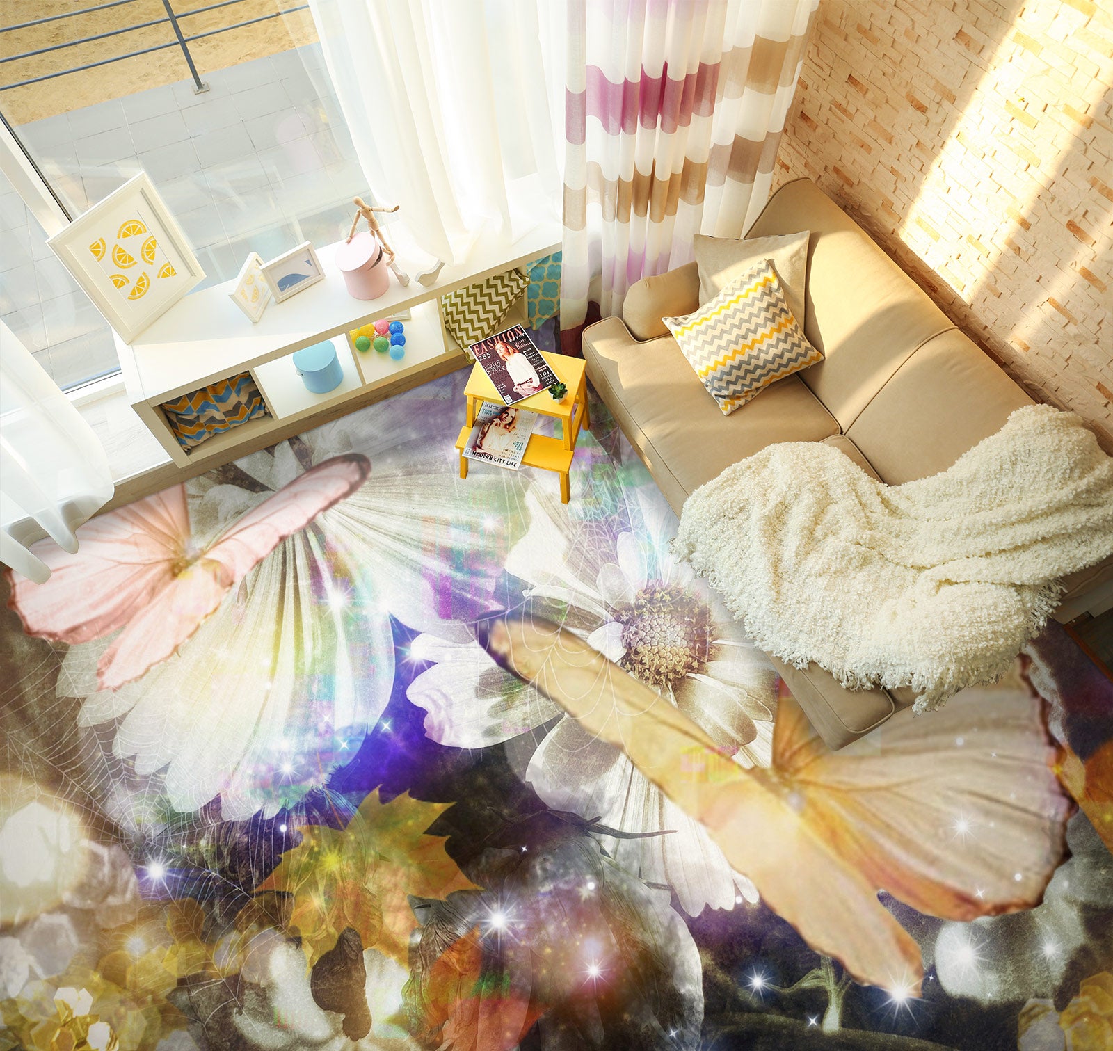 3D Psychedelic Flowers 441 Floor Mural  Wallpaper Murals Rug & Mat Print Epoxy waterproof bath floor