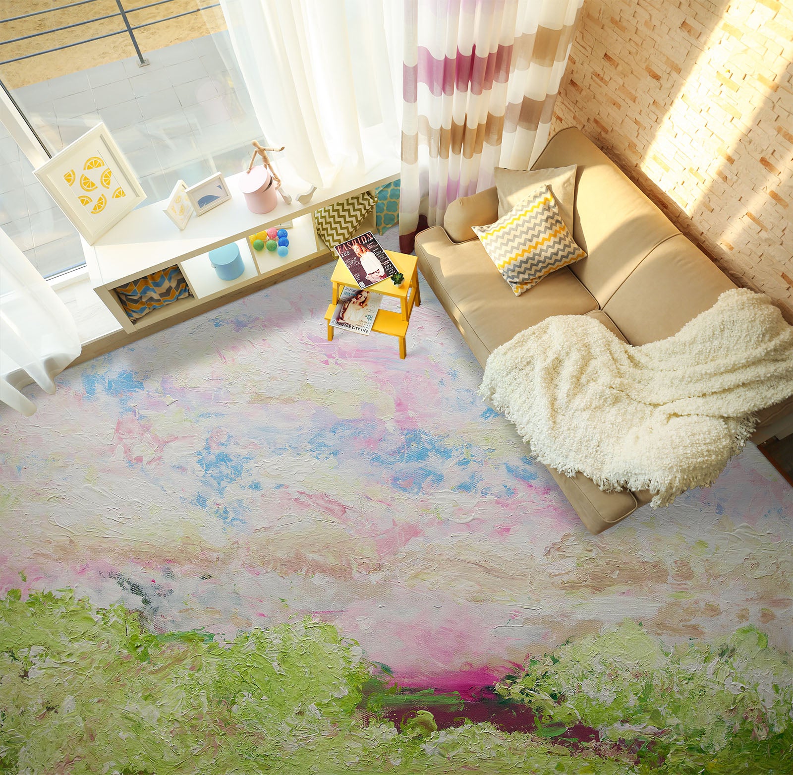 3D Colorful Cloud Paint Pattern 9503 Allan P. Friedlander Floor Mural  Wallpaper Murals Self-Adhesive Removable Print Epoxy