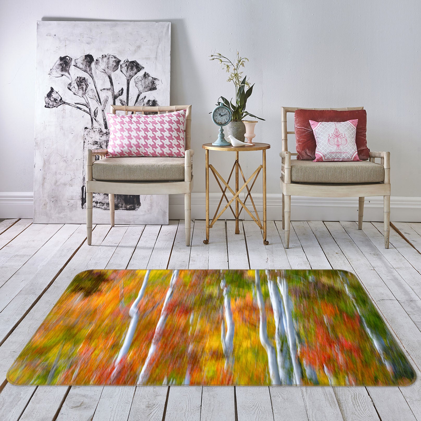 3D Autumn Forest 1159 Marco Carmassi Rug Non Slip Rug Mat
