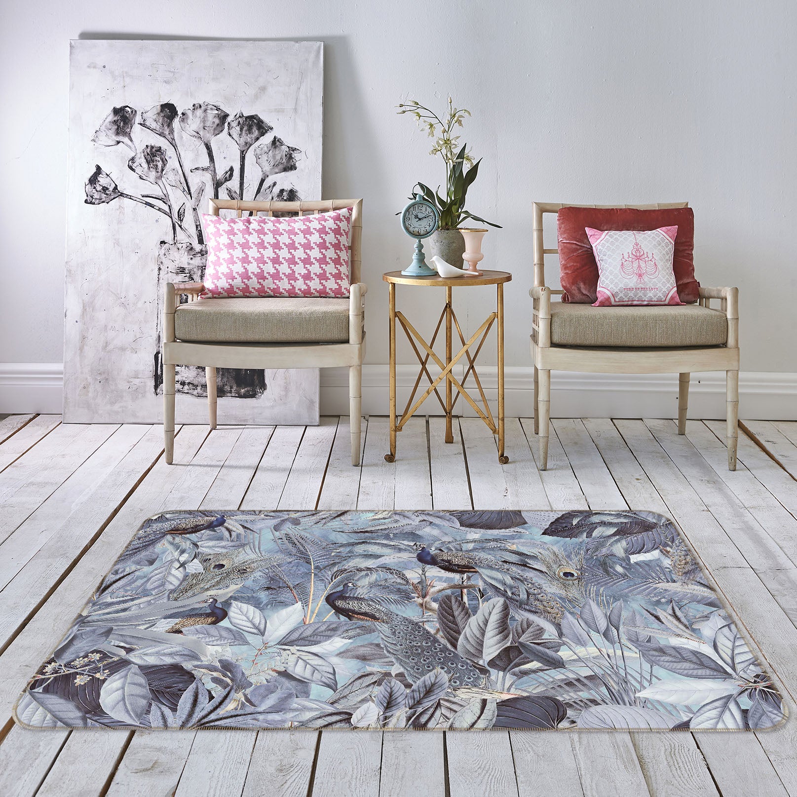 3D Night Leaves 1007 Andrea haase Rug Non Slip Rug Mat