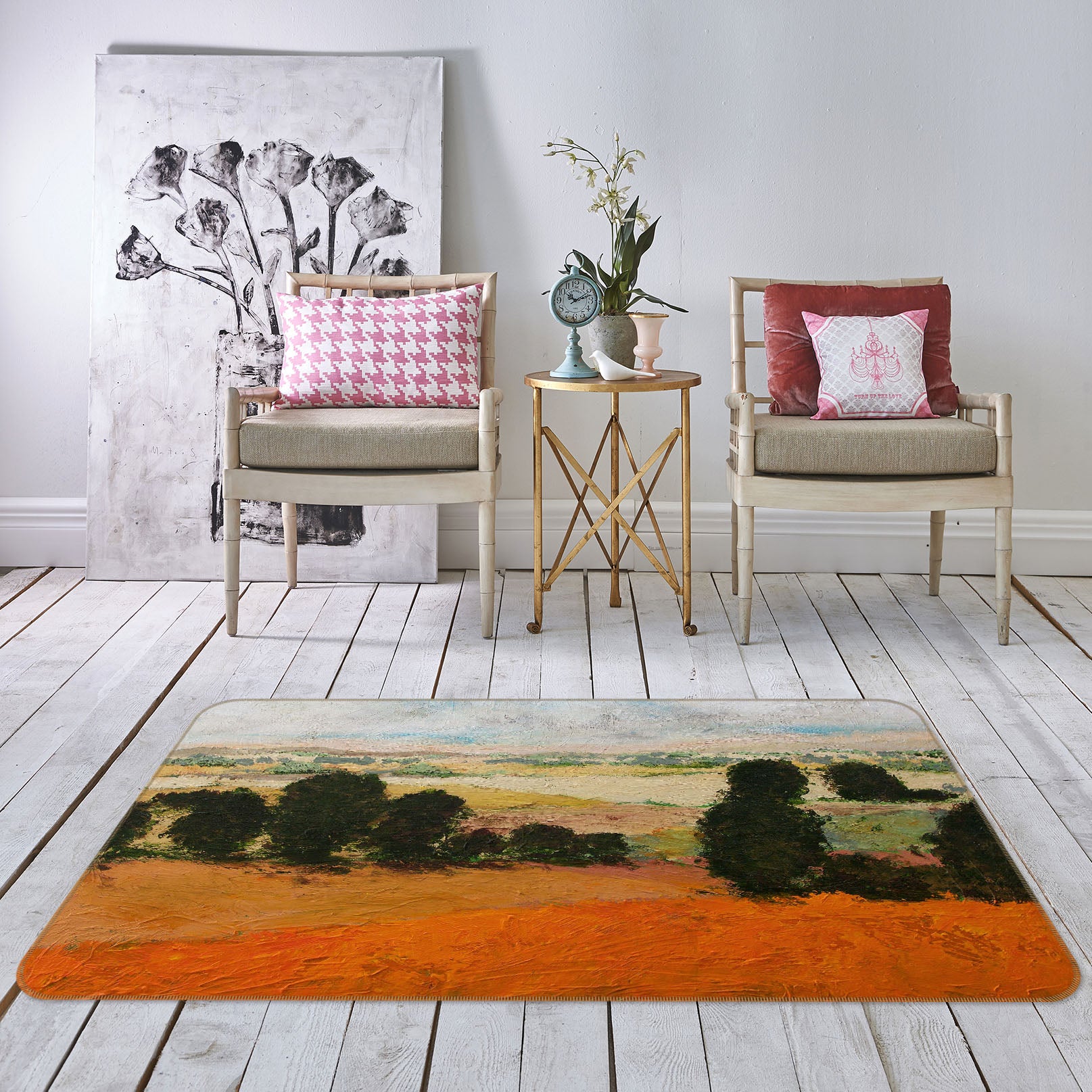 3D Prairie Tree 1077 Allan P. Friedlander Rug Non Slip Rug Mat