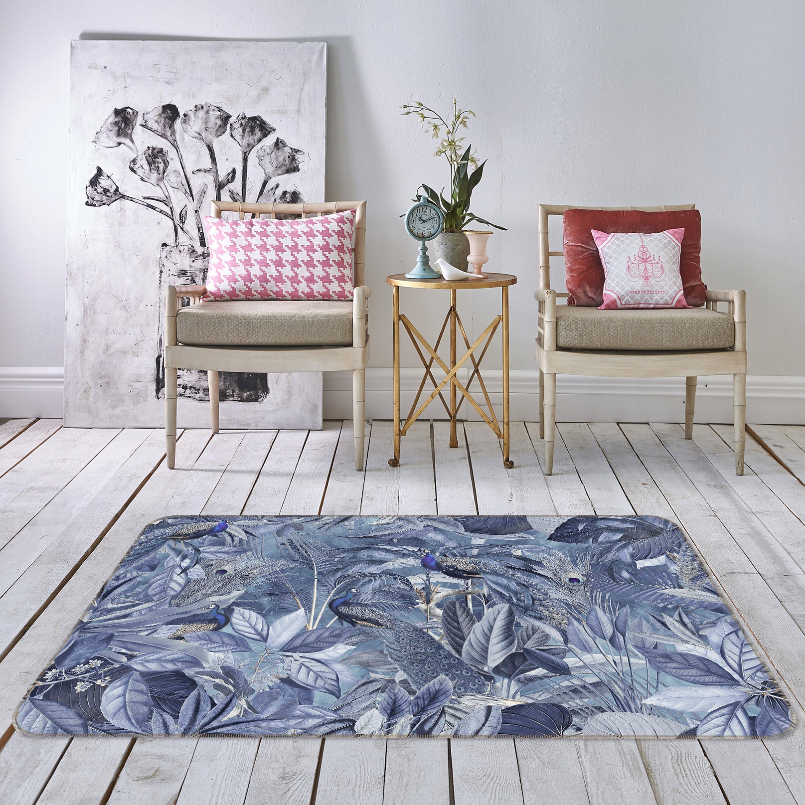 3D Night Leaves 1006 Andrea haase Rug Non Slip Rug Mat