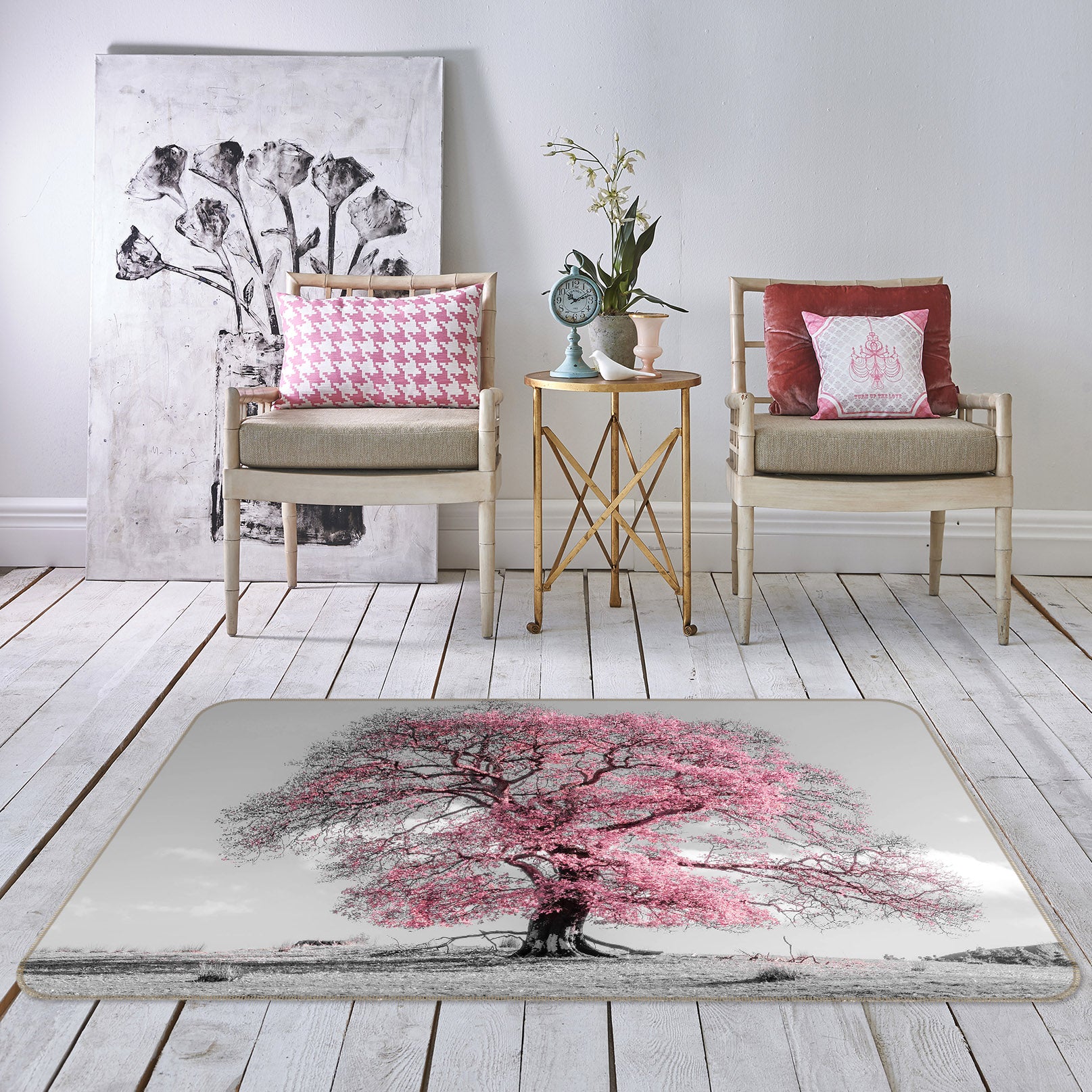 3D Cherry Tree 159 Assaf Frank Rug Non Slip Rug Mat
