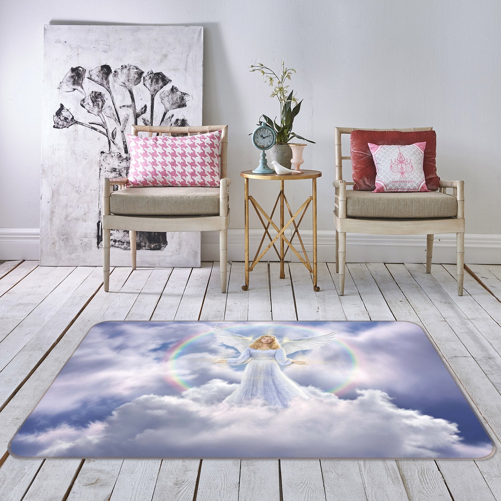 3D Angel Girl 1052 Jerry LoFaro Rug Non Slip Rug Mat Mat AJ Creativity Home 