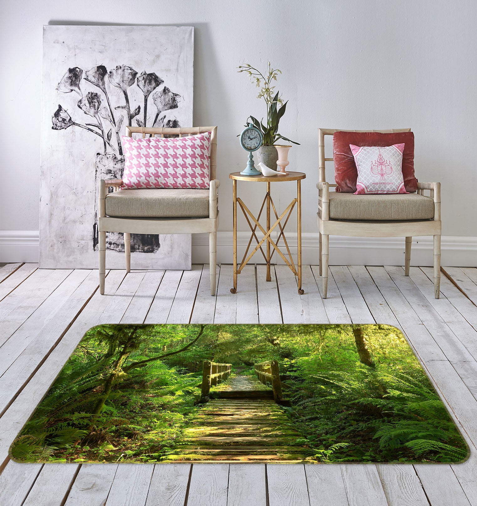 3D Tranquil Valley 1132 Kathy Barefield Rug Non Slip Rug Mat