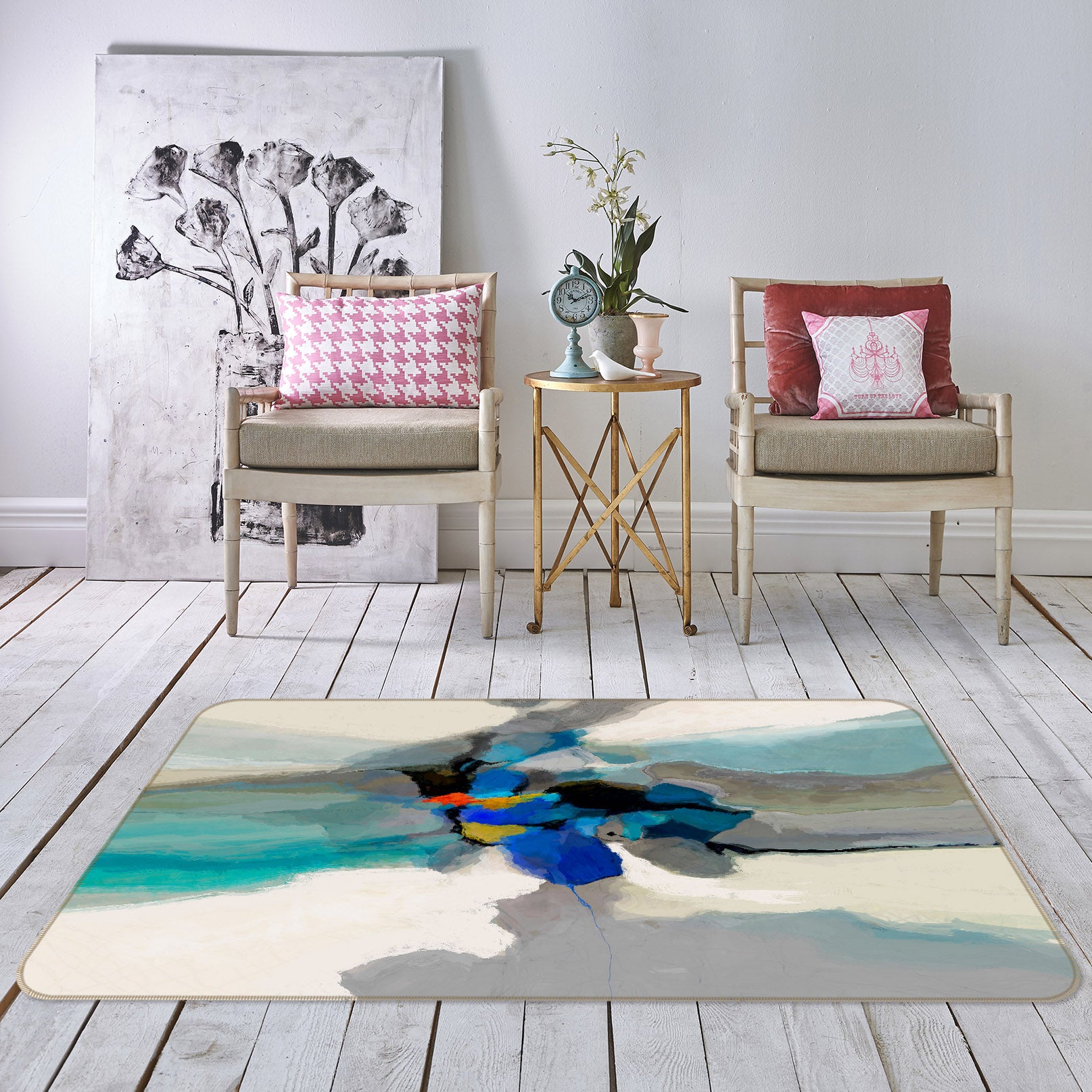 3D Color Graffiti 1004 Michael Tienhaara Rug Non Slip Rug Mat