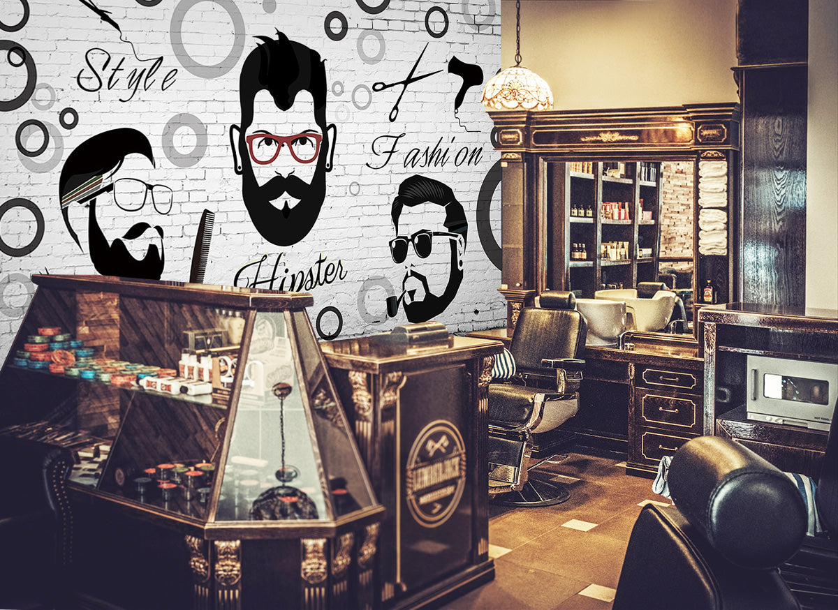 3D Barber 1447 Barber Shop Wall Murals