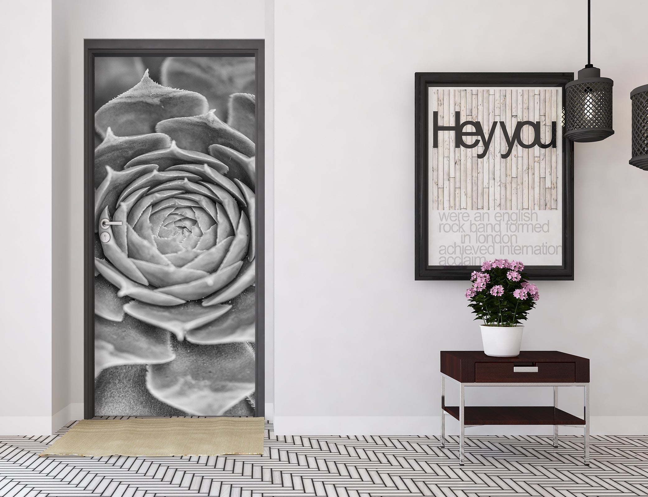 3D Succulents Flowers 106183 Assaf Frank Door Mural