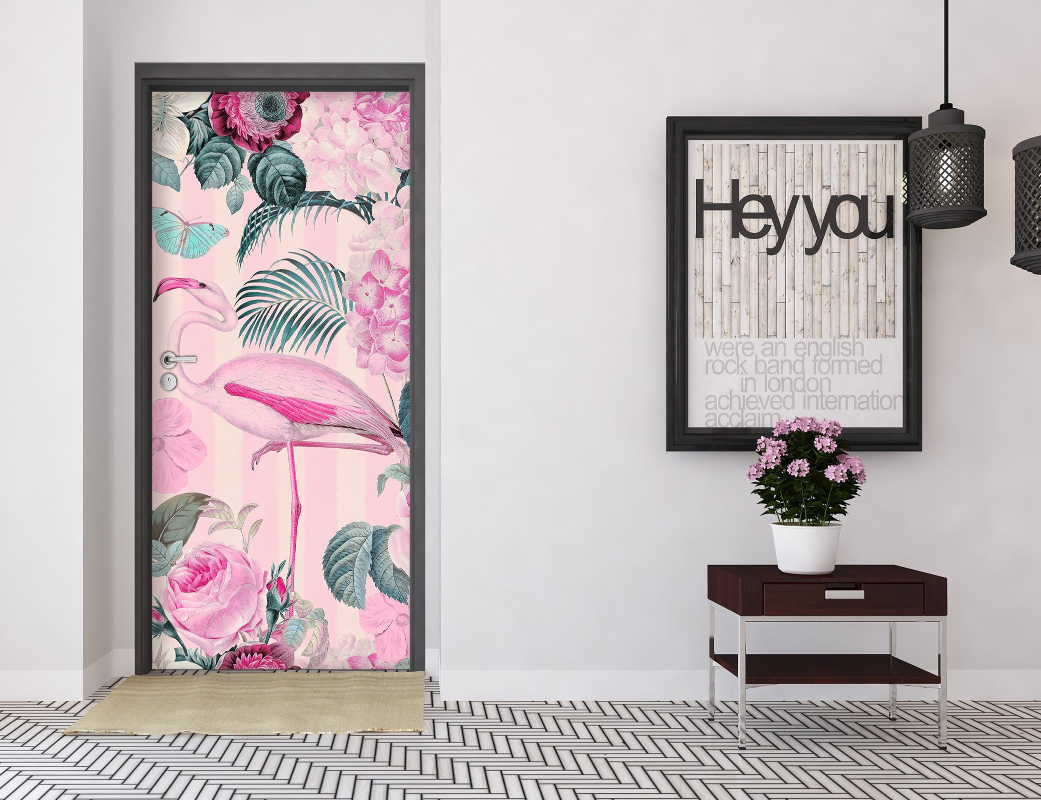 3D Flamingo Rose Pink 118124 Andrea Haase Door Mural