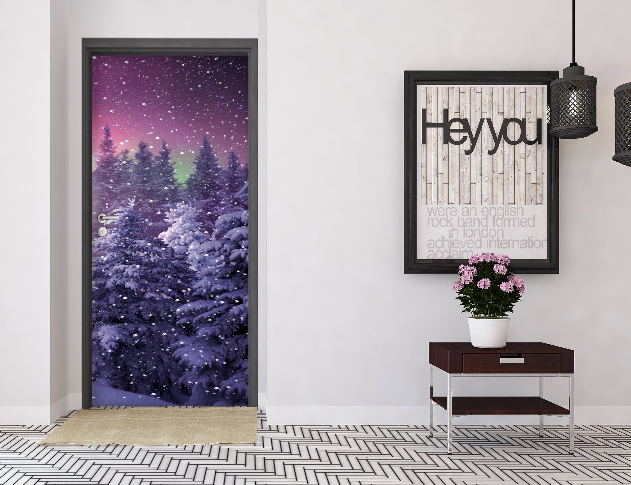 3D Snowy Forest 112153 Jerry LoFaro Door Mural