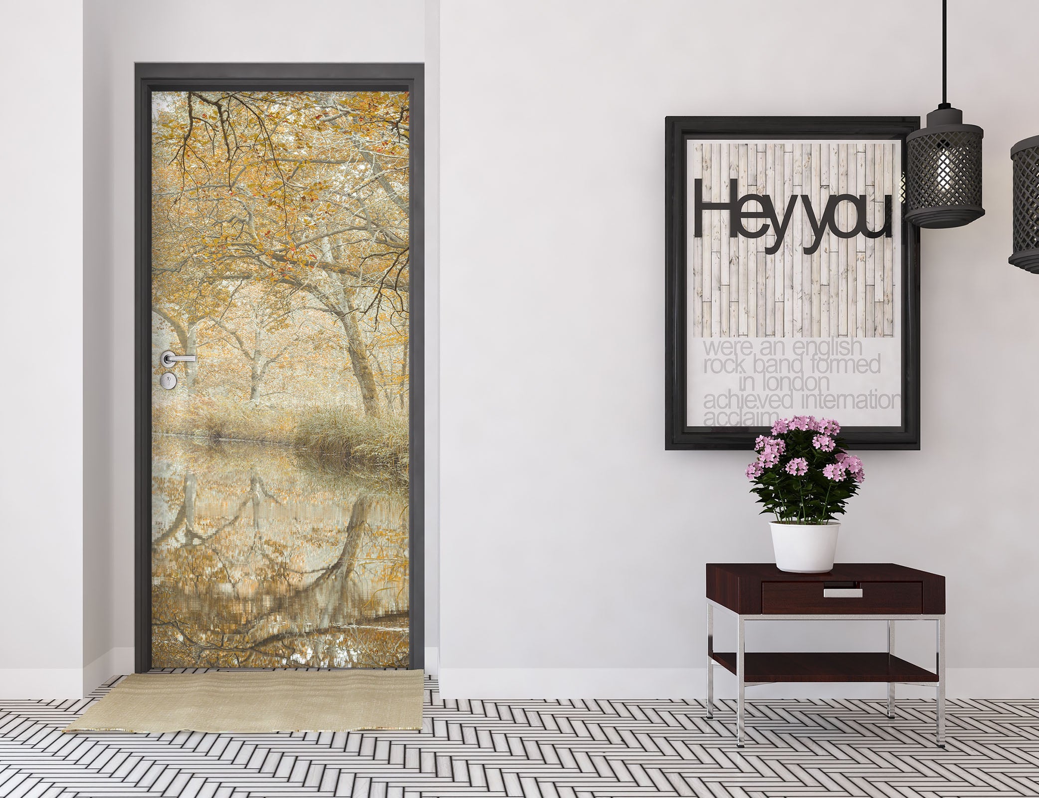 3D Forest Reflection 5093 Assaf Frank Door Mural