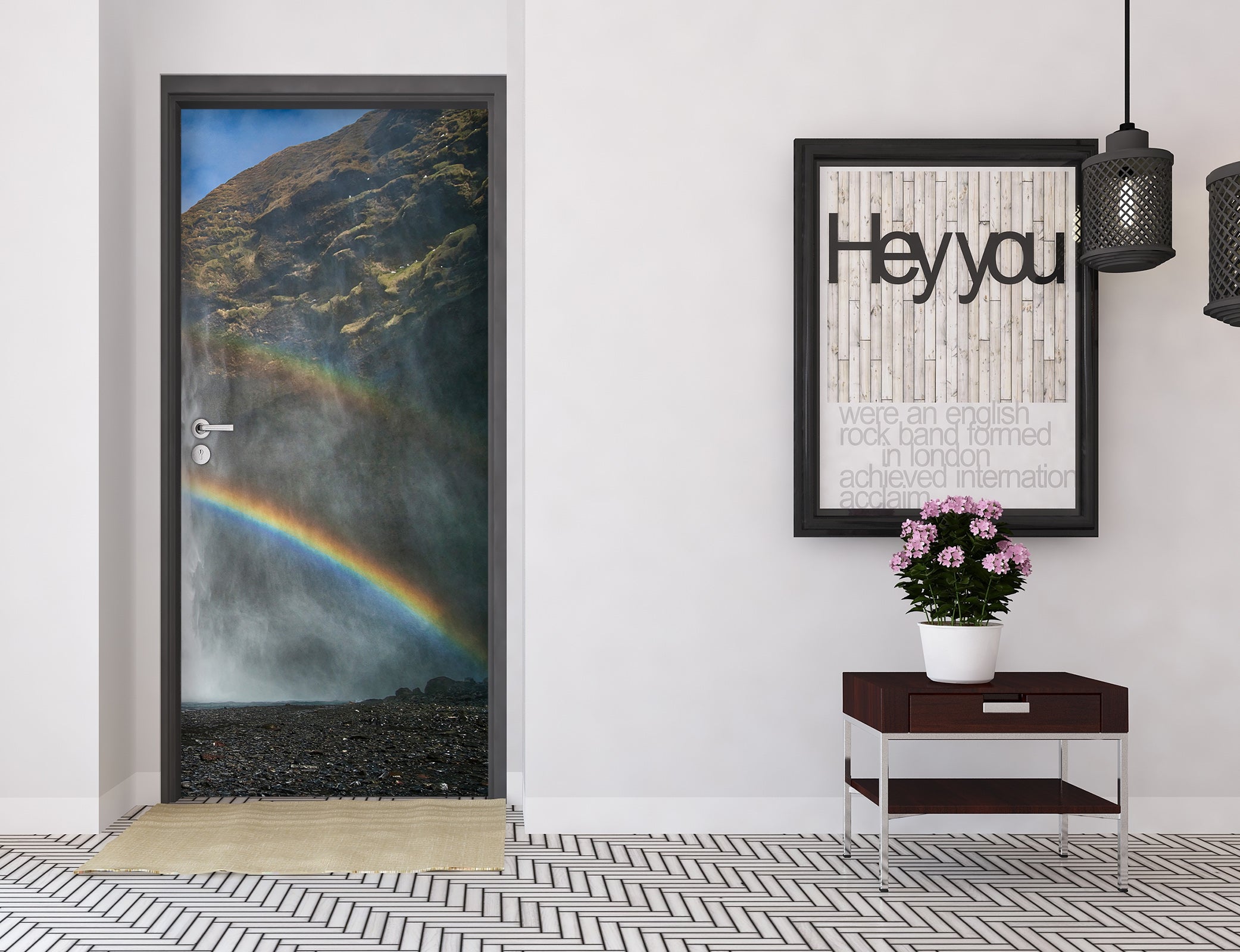 3D Rainbow Rock 12279 Marco Carmassi Door Mural