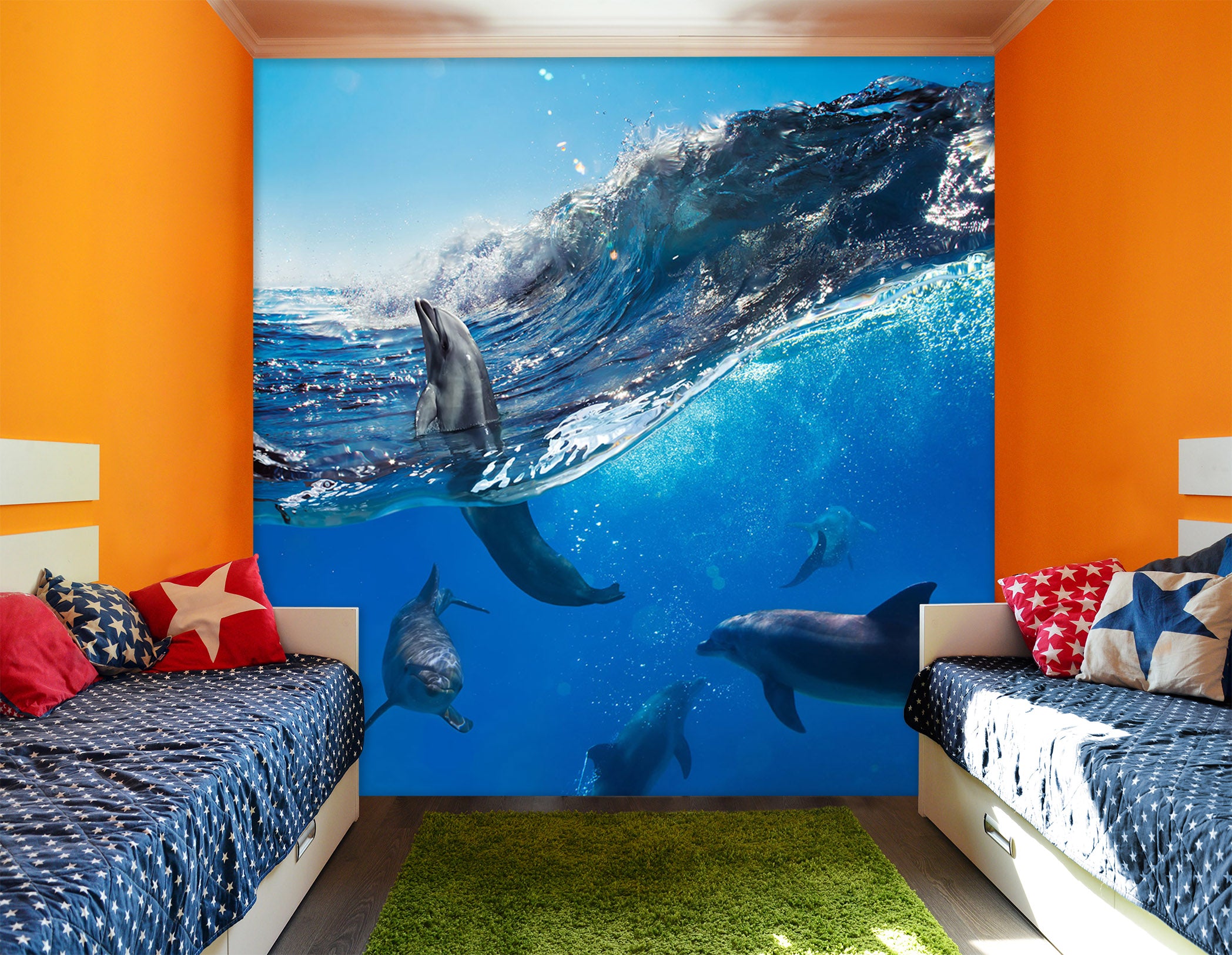 3D Sea Dolphin 112 Wall Murals