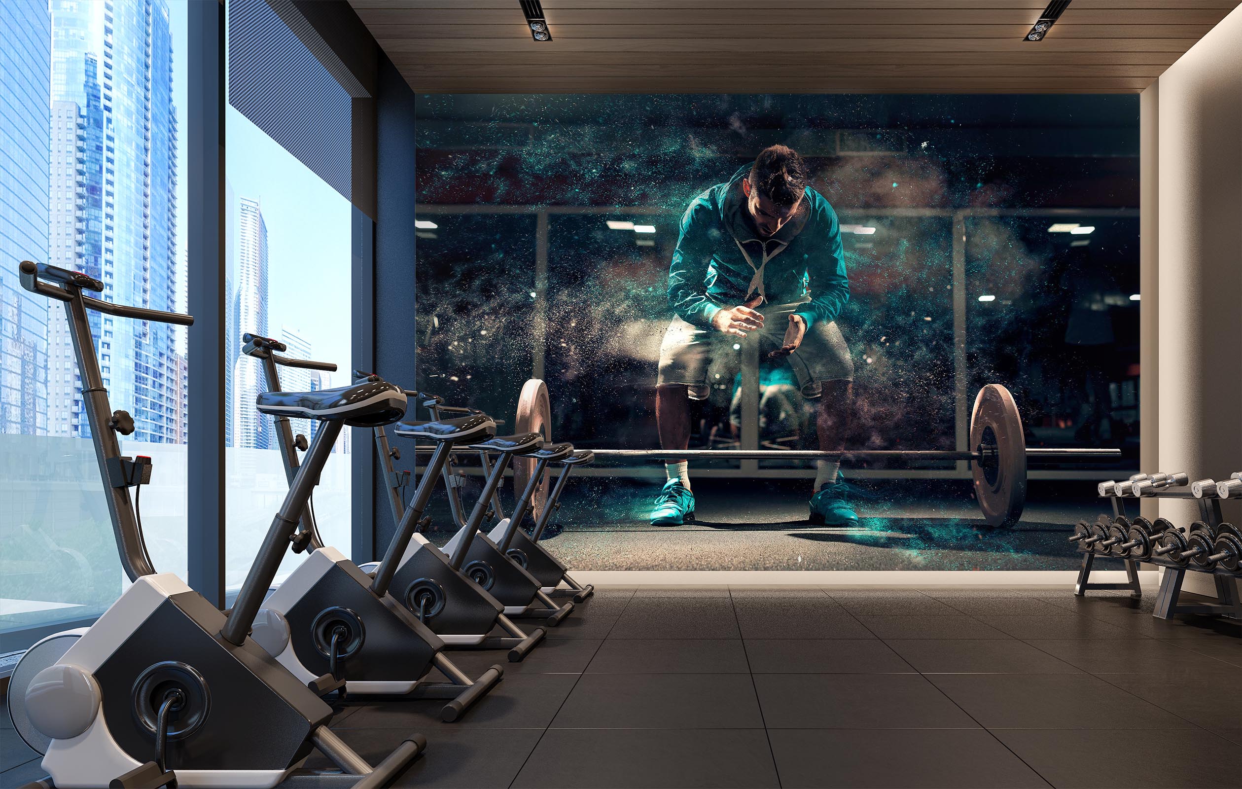 3D Fitness Squat 302 Wall Murals