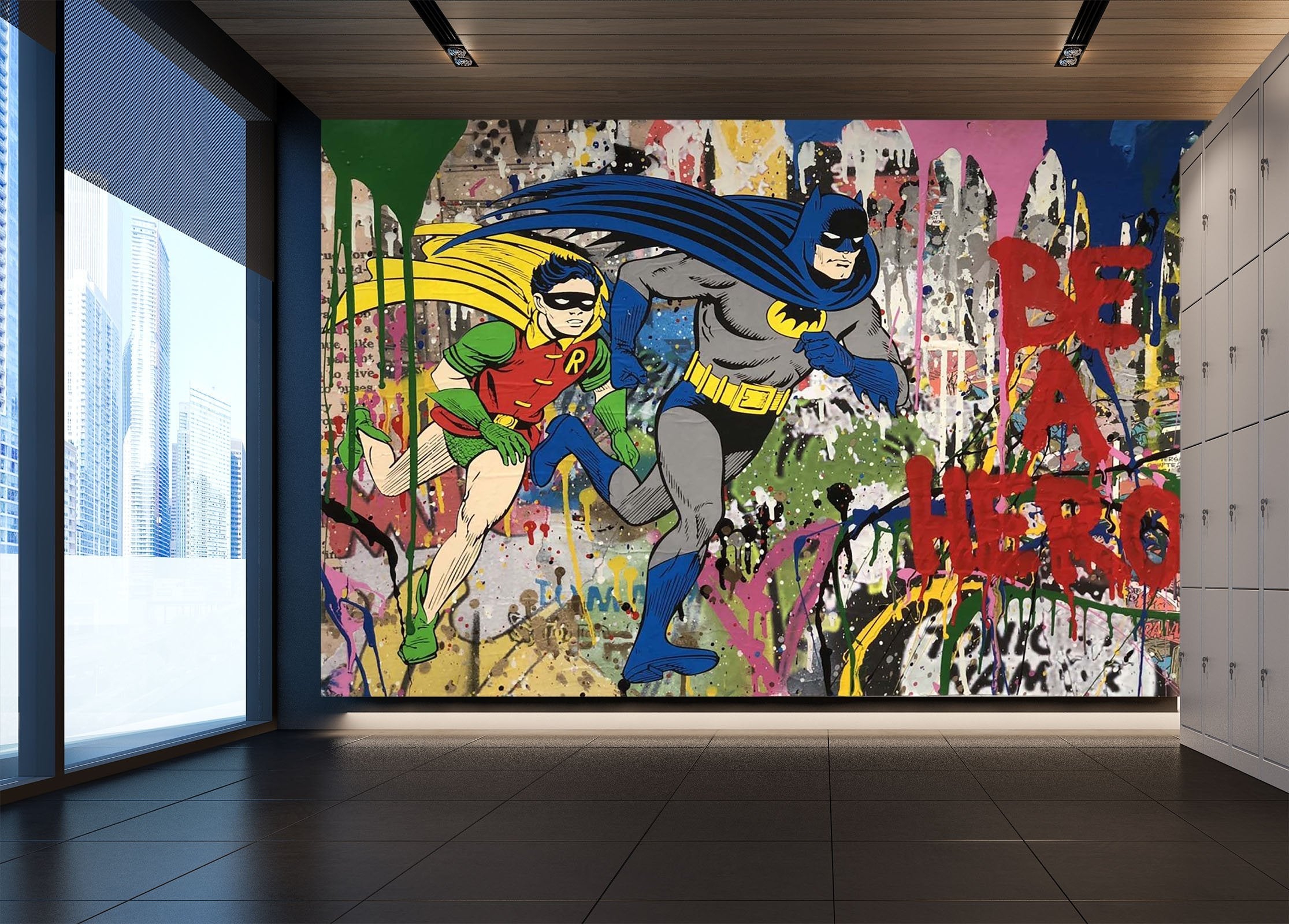 3D spray graffiti batman Wall Murals Wallpaper AJ Wallpaper 