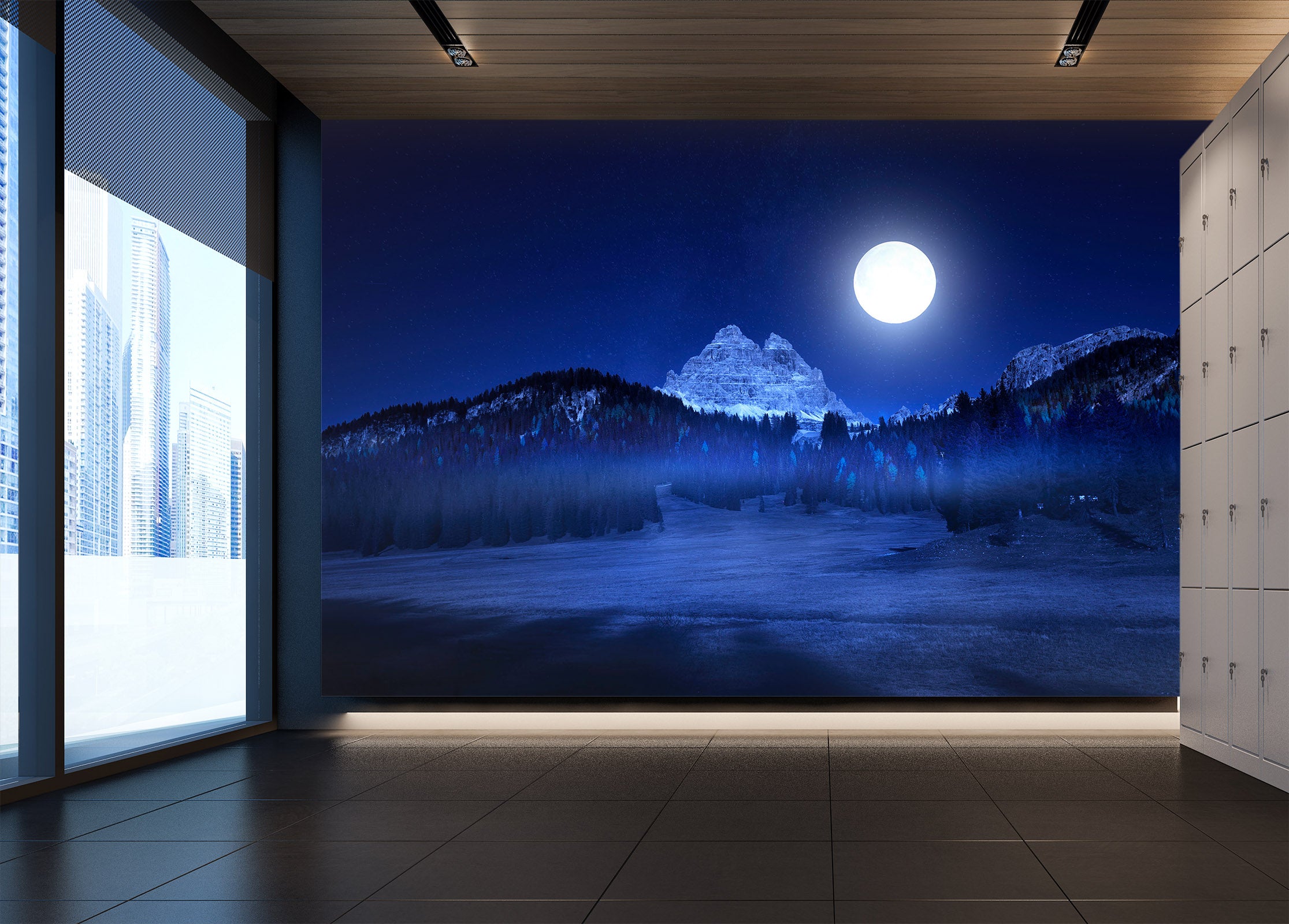 3D Moon Forest 1445 Marco Carmassi Wall Mural Wall Murals