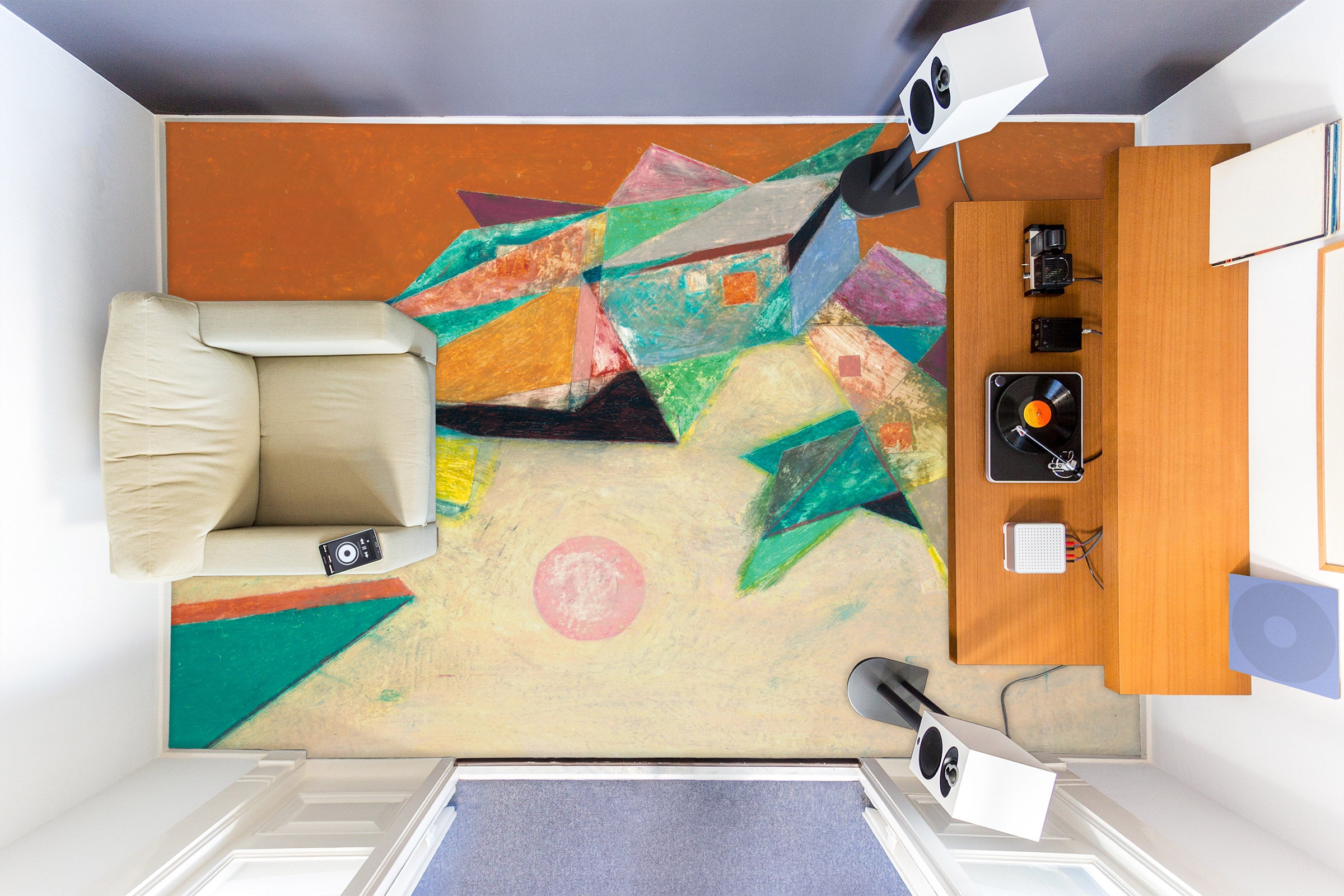 3D Colorful Triangle Pattern 9932 Allan P. Friedlander Floor Mural  Wallpaper Murals Self-Adhesive Removable Print Epoxy