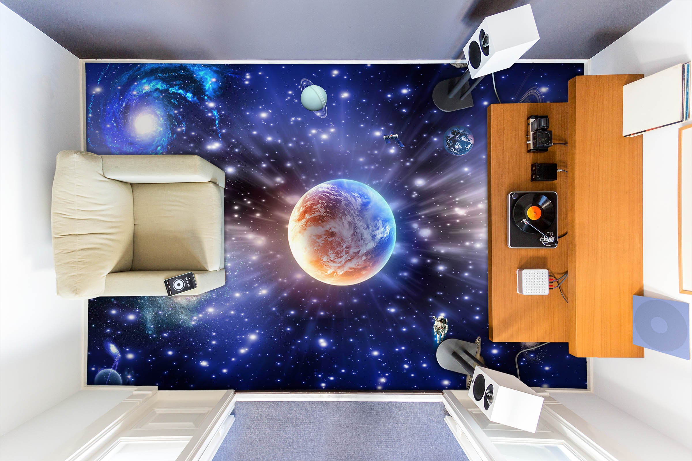 3D Dazzling Planets 428 Floor Mural  Wallpaper Murals Rug & Mat Print Epoxy waterproof bath floor