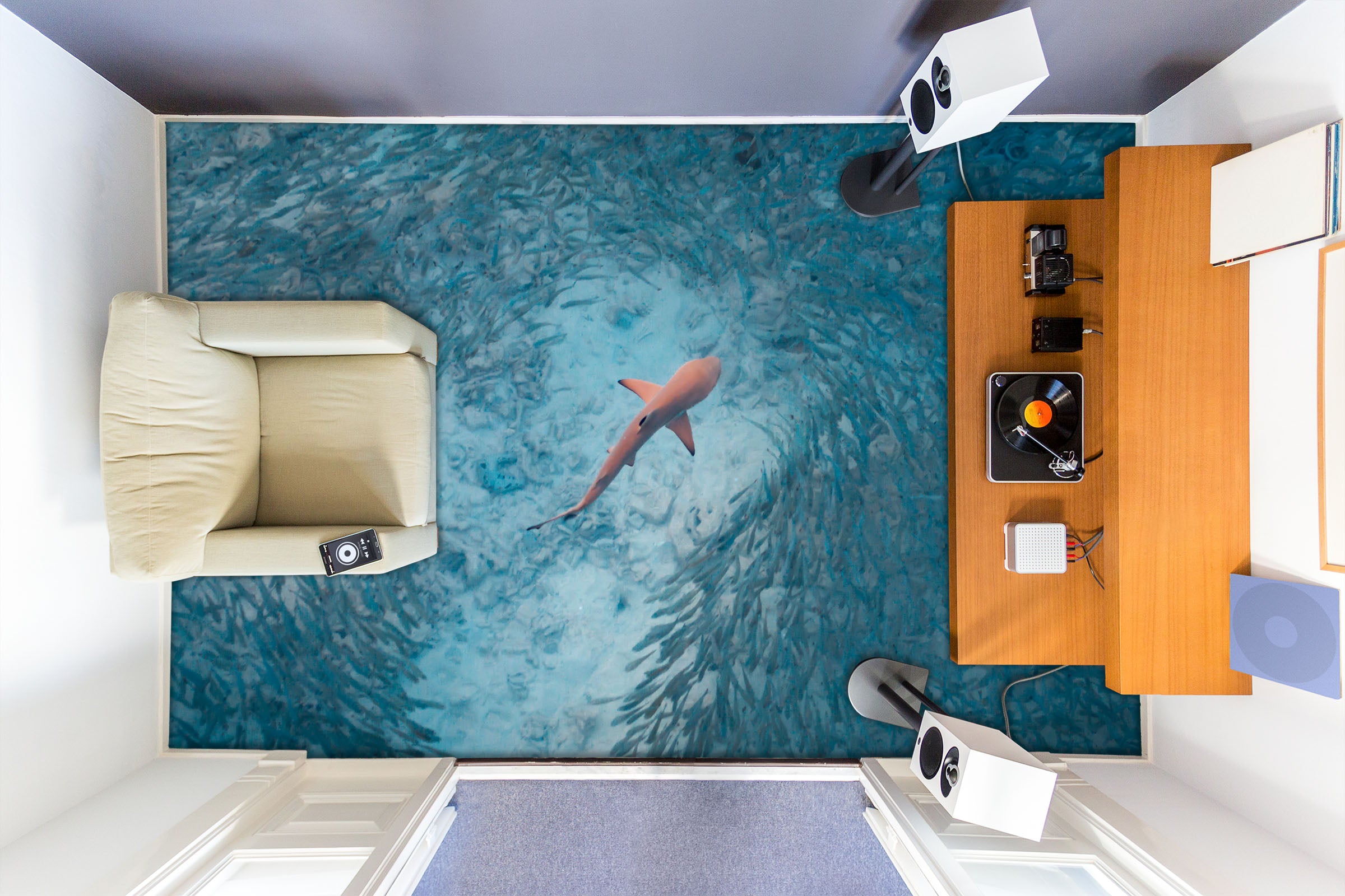 3D Big Red Fish 870 Floor Mural  Wallpaper Murals Rug & Mat Print Epoxy waterproof bath floor