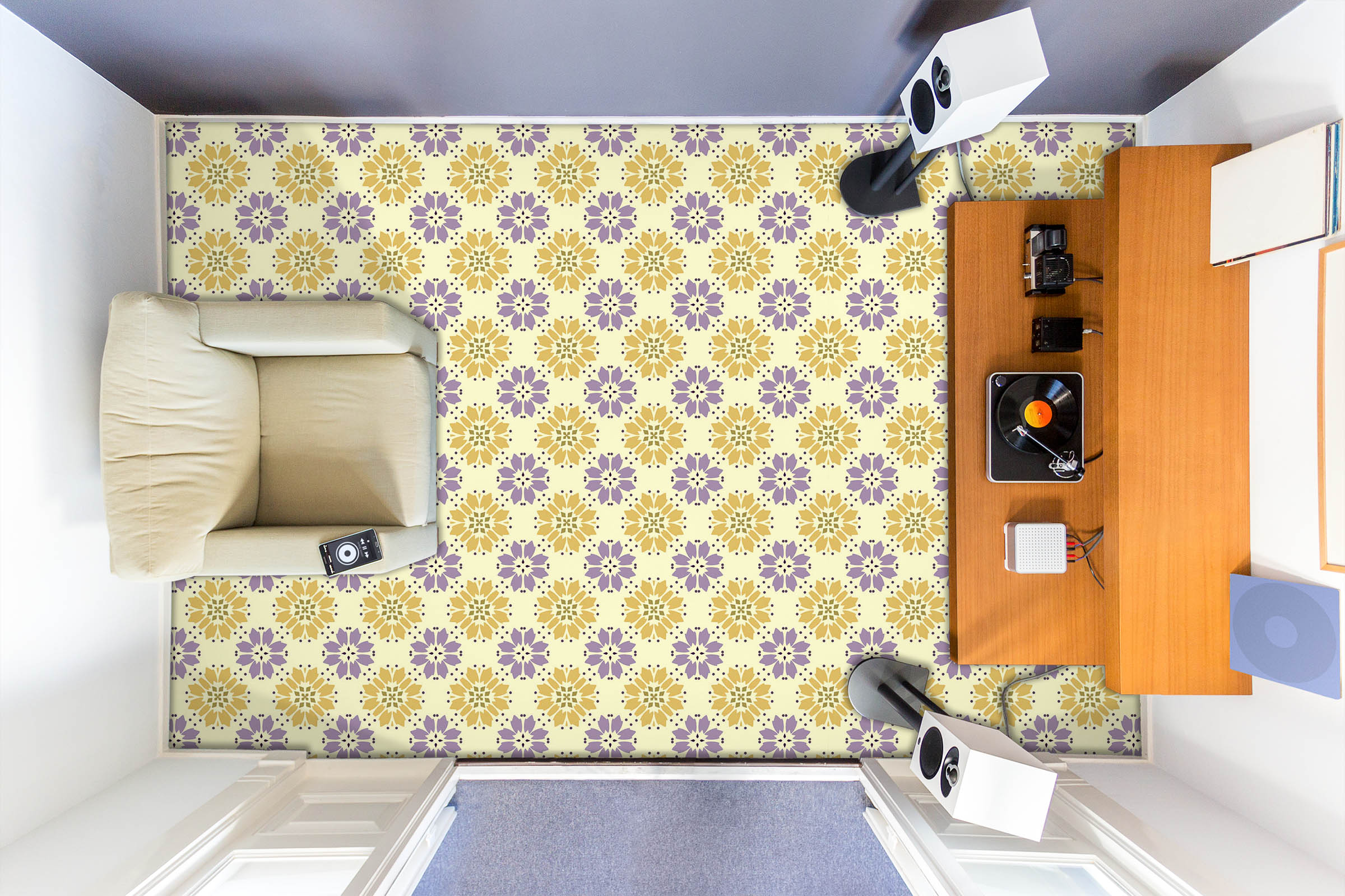 3D Two-color Pattern Art 545 Floor Mural  Wallpaper Murals Rug & Mat Print Epoxy waterproof bath floor