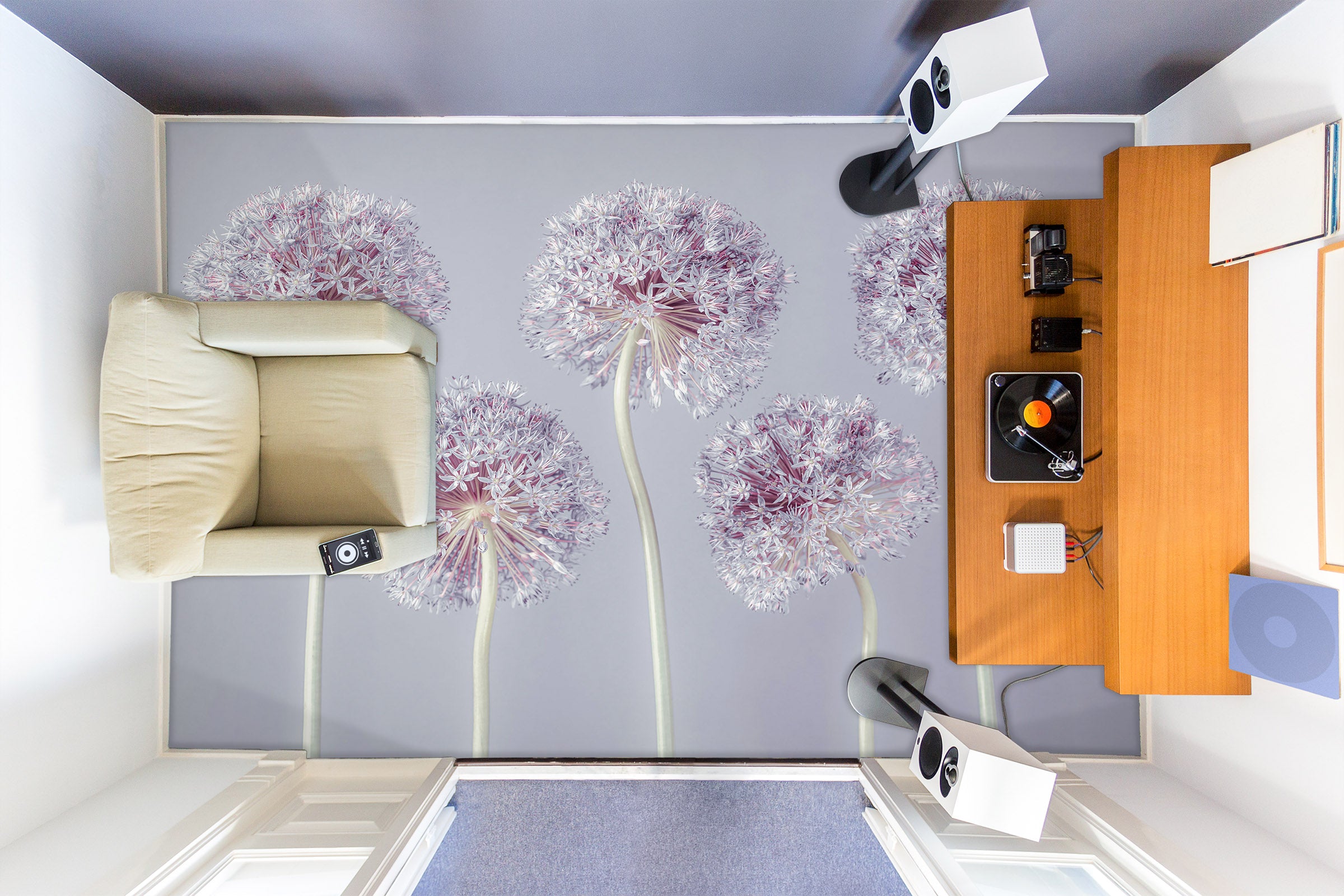 3D Dandelion Flower 9843 Assaf Frank Floor Mural  Wallpaper Murals Self-Adhesive Removable Print Epoxy