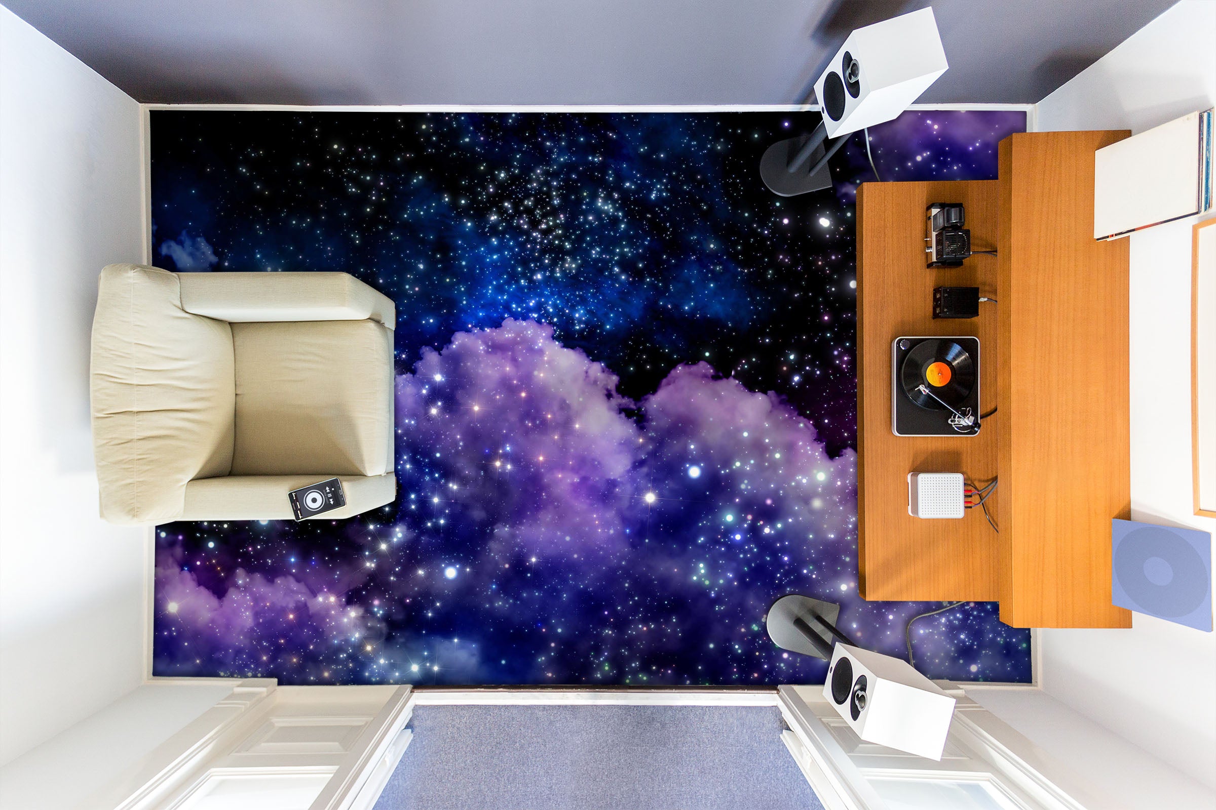 3D Purple Nebula Dream 310 Floor Mural  Wallpaper Murals Rug & Mat Print Epoxy waterproof bath floor
