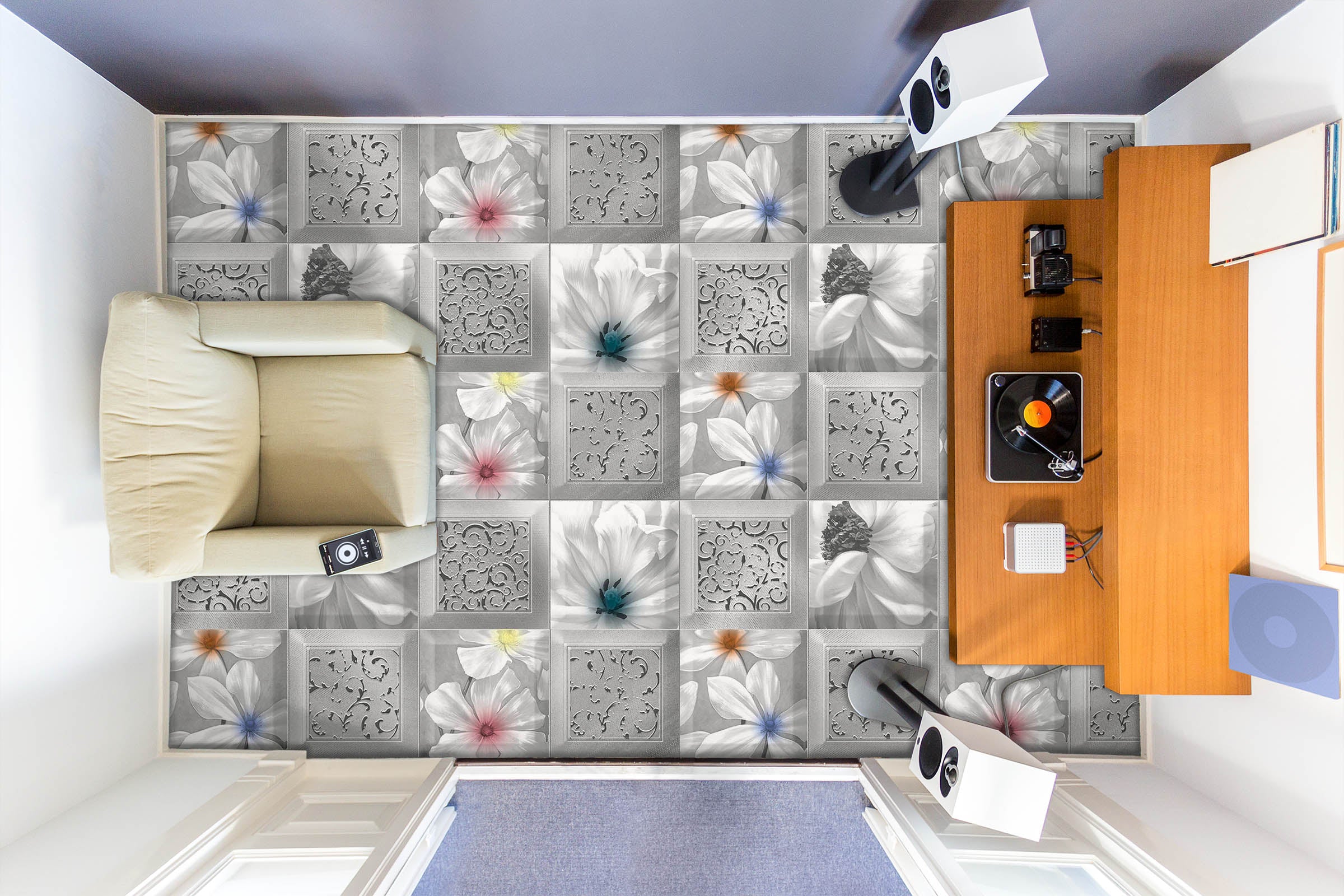3D Advanced Flower Art 867 Floor Mural  Wallpaper Murals Rug & Mat Print Epoxy waterproof bath floor