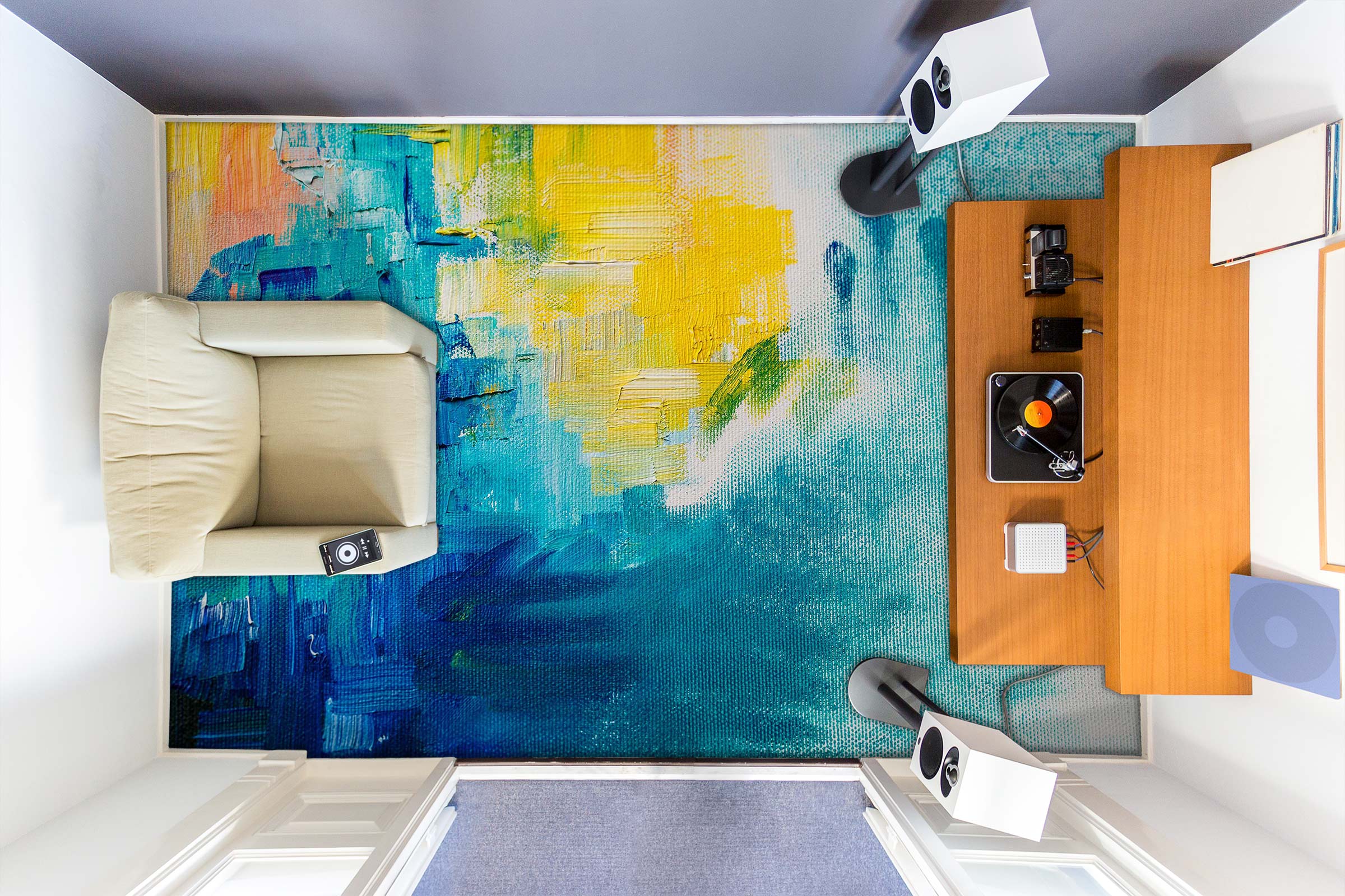 3D Blue And Yellow Oil Painting 1141 Floor Mural  Wallpaper Murals Self-Adhesive Removable Print Epoxy