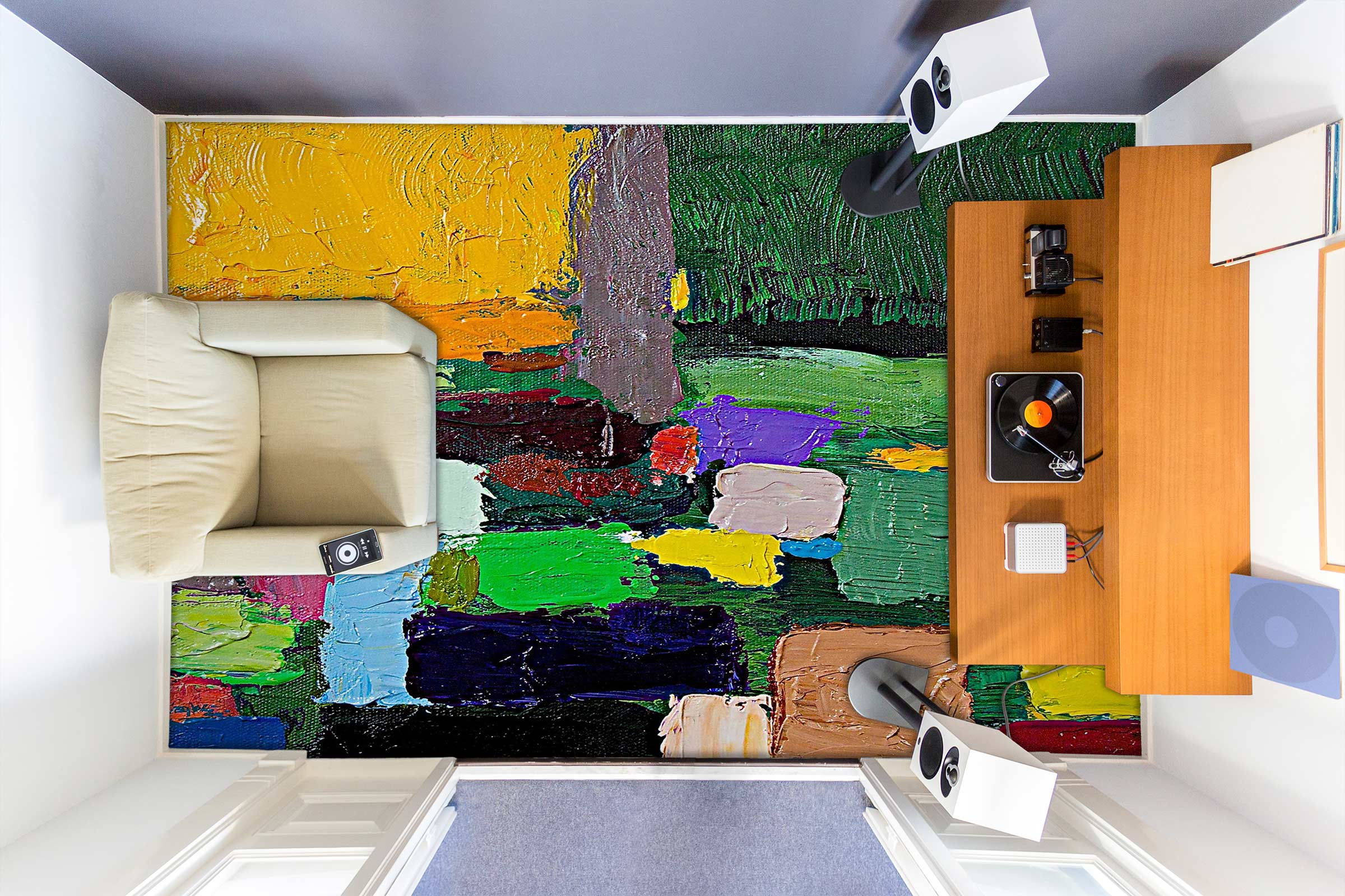 3D Color Pigment Block Pattern 9624 Allan P. Friedlander Floor Mural  Wallpaper Murals Self-Adhesive Removable Print Epoxy