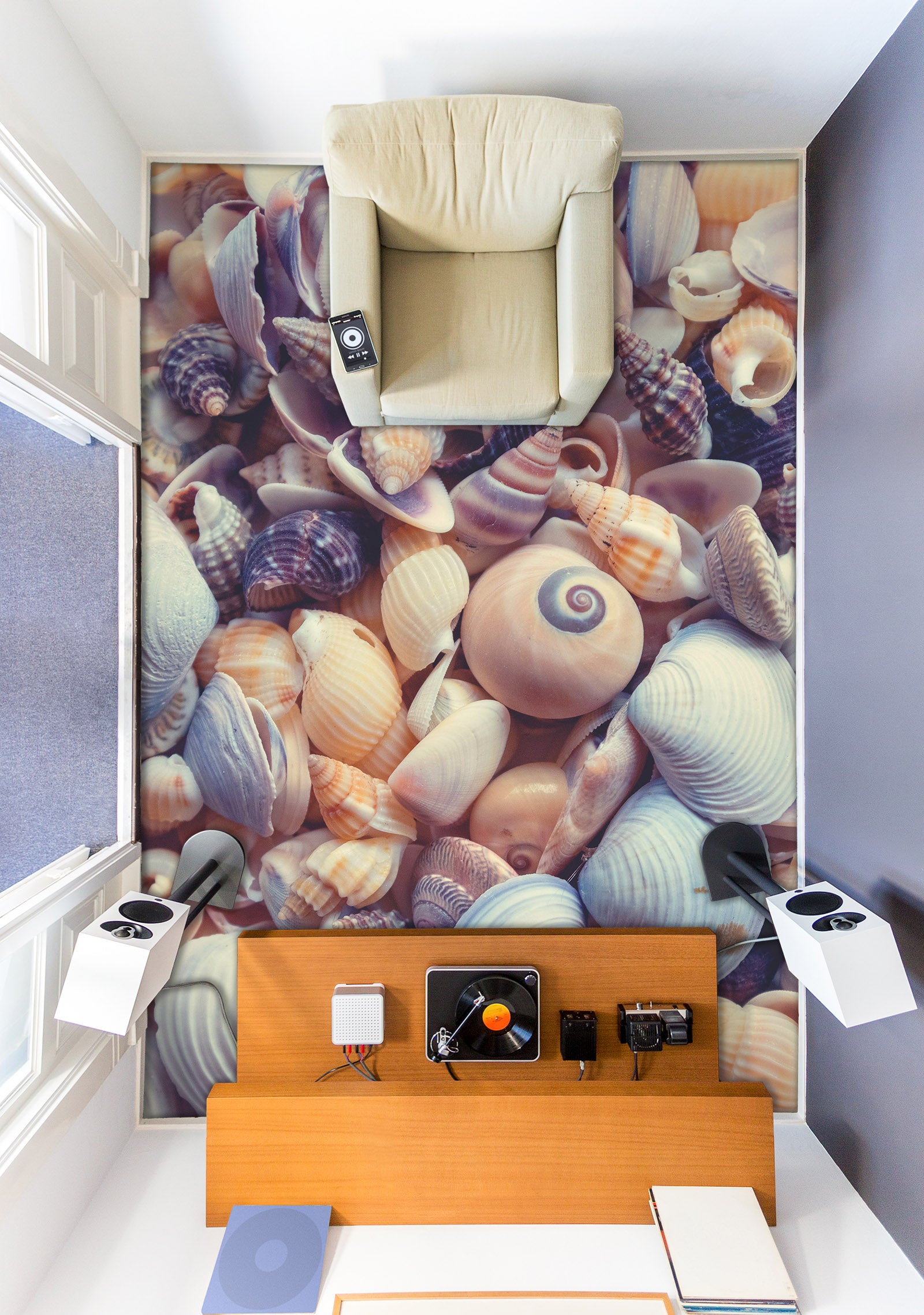 3D Creative Conch 891 Floor Mural  Wallpaper Murals Rug & Mat Print Epoxy waterproof bath floor