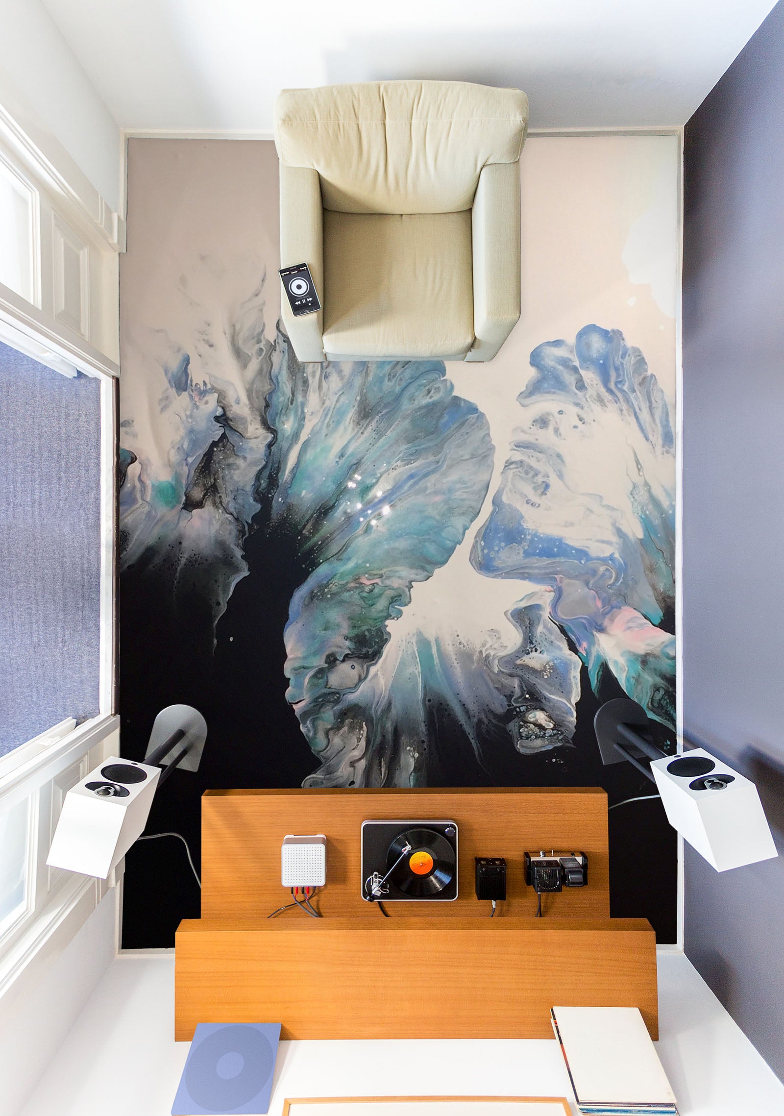 3D Blue Black Watercolor Pattern 98201 Valerie Latrice Floor Mural  Wallpaper Murals Self-Adhesive Removable Print Epoxy