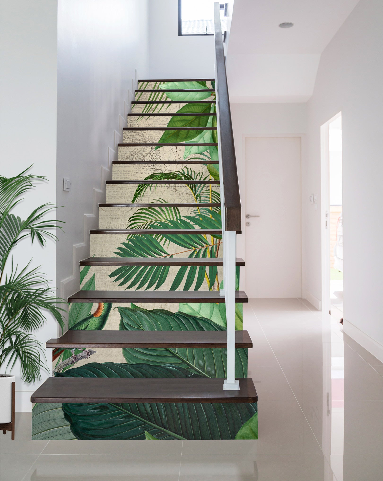 3D Leaves Green 10496 Andrea Haase Stair Risers
