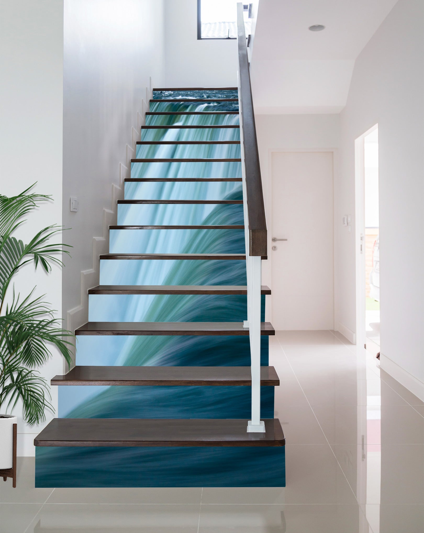 3D The Majestic Waterfall 397 Stair Risers