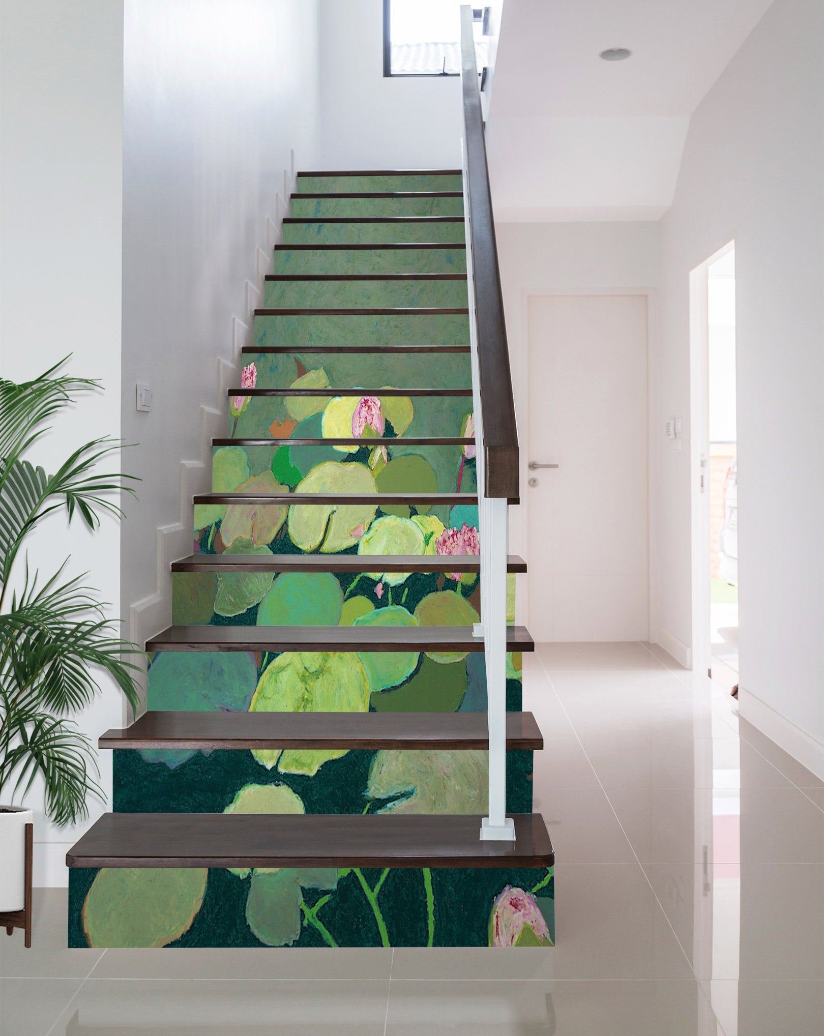 3D Green Lotus Leaf Pond 90122 Allan P. Friedlander Stair Risers