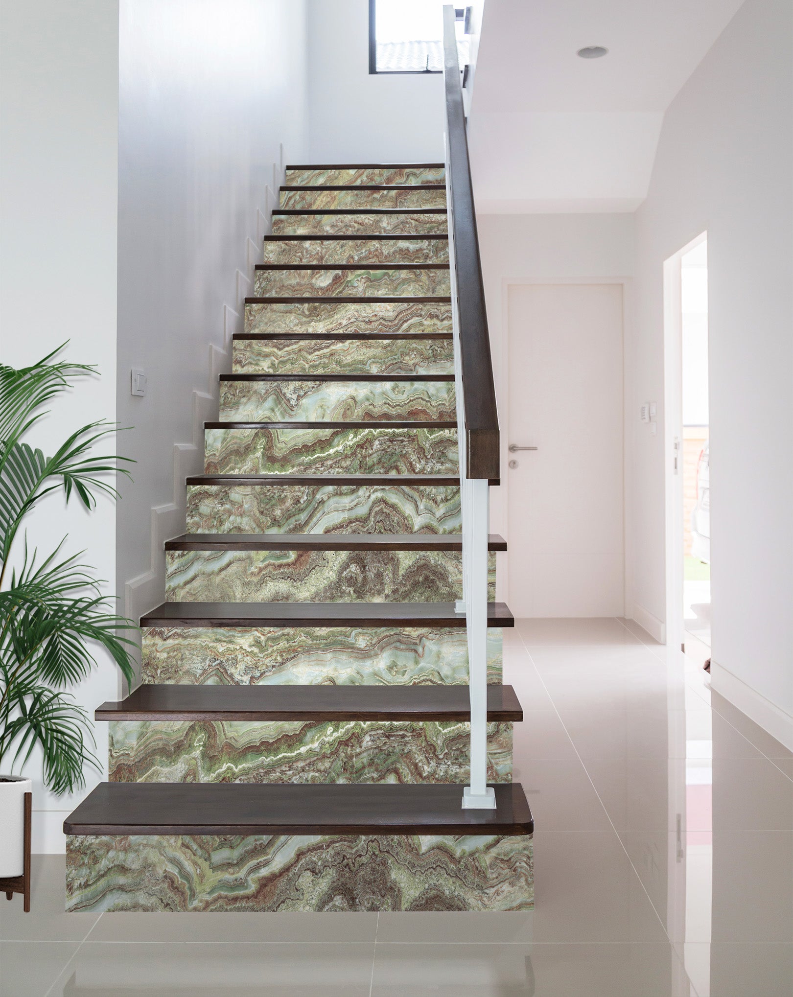 3D Green Irregular Horizontal 576 Stair Risers