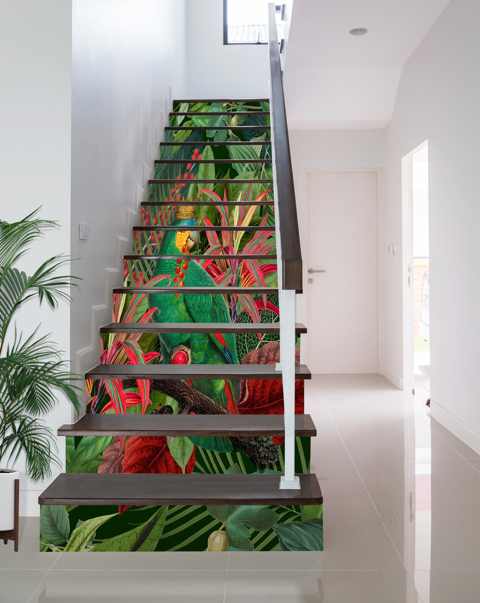3D Red Green Leaves 10455 Andrea Haase Stair Risers