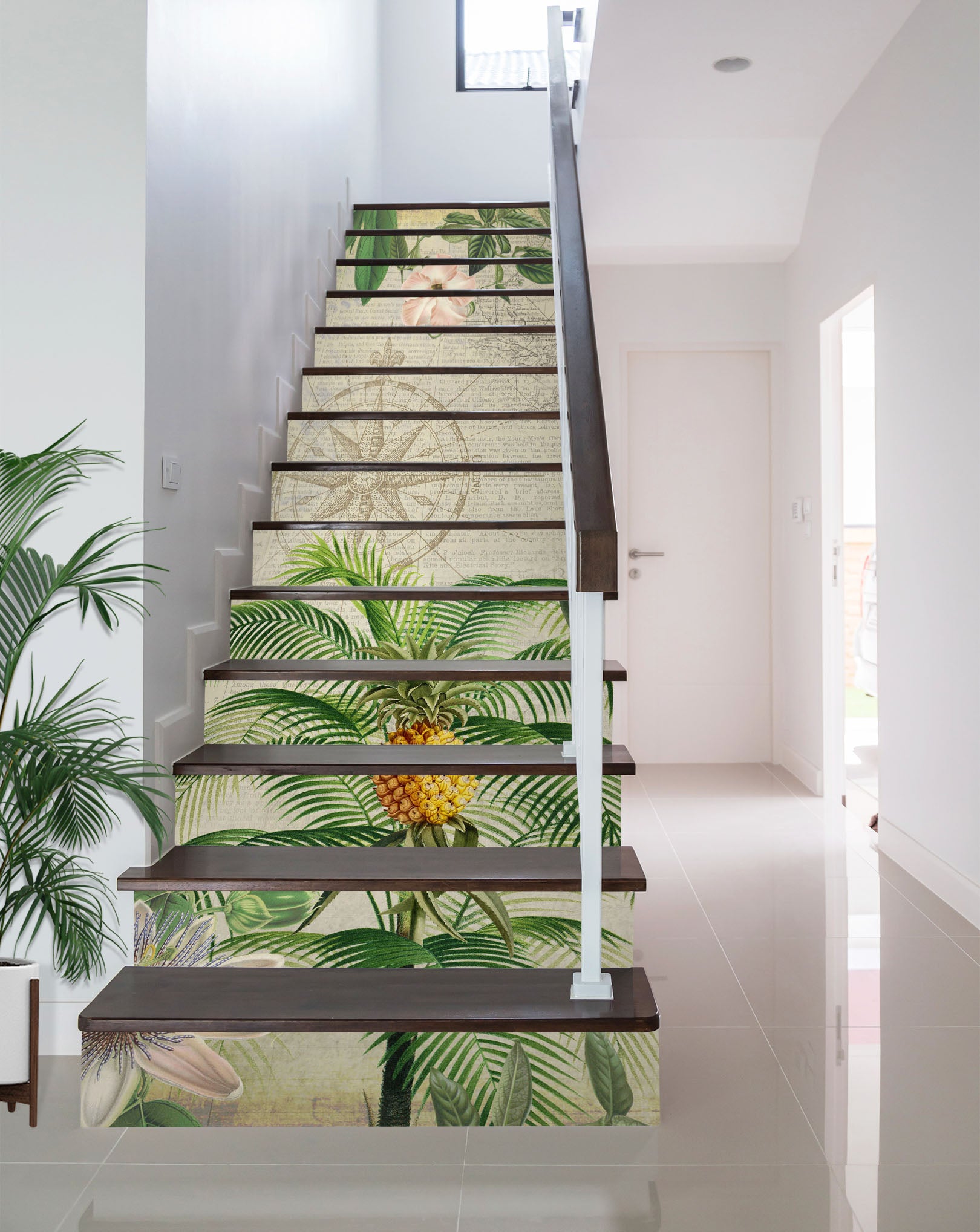 3D Pineapple Leaves 11053 Andrea Haase Stair Risers
