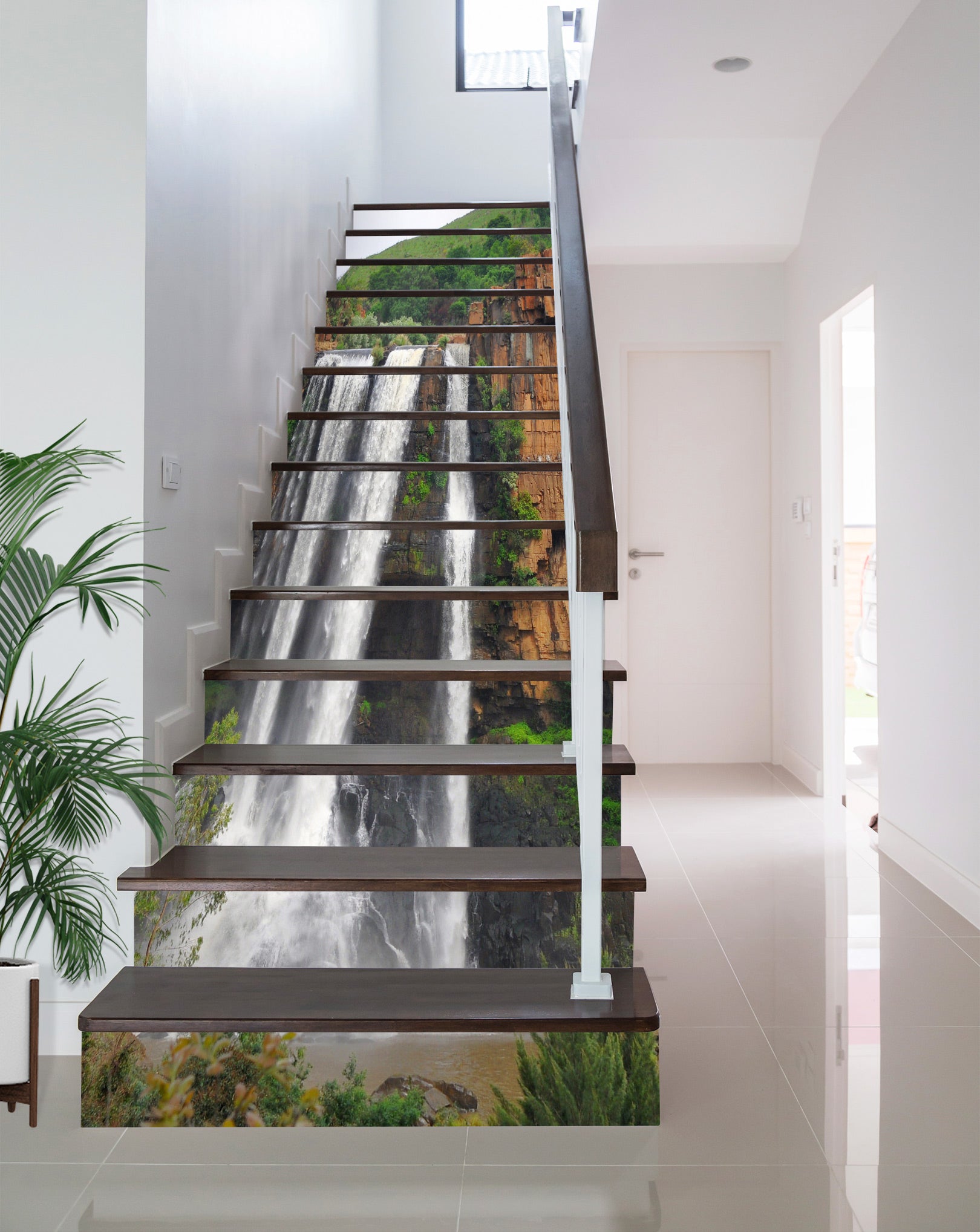 3D Long Wide Waterfall 435 Stair Risers