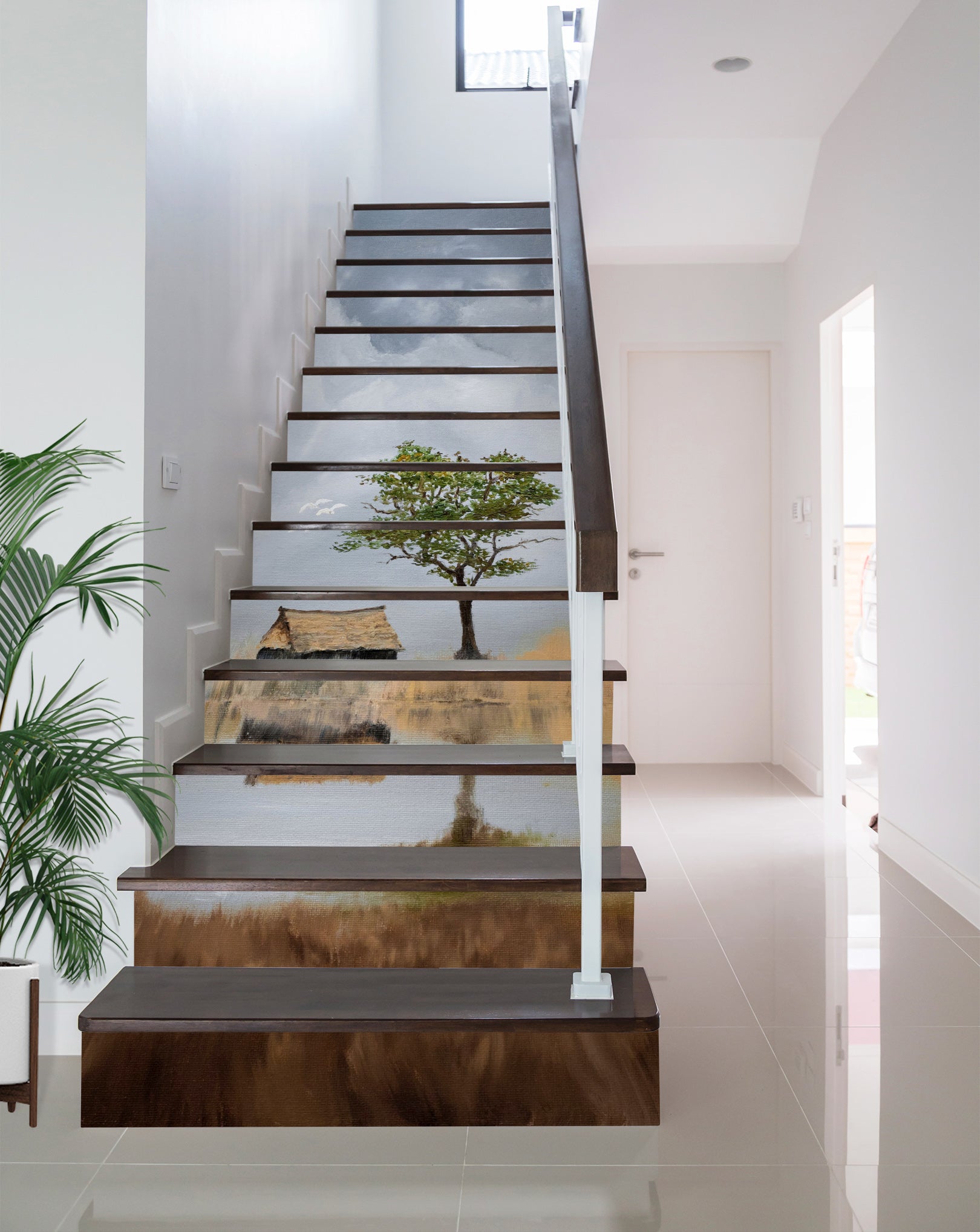 3D Tree Grass House 9478 Marina Zotova Stair Risers