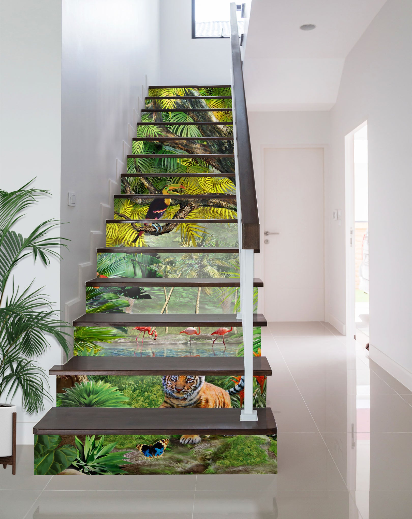 3D Jungle Animals 96197 Adrian Chesterman Stair Risers