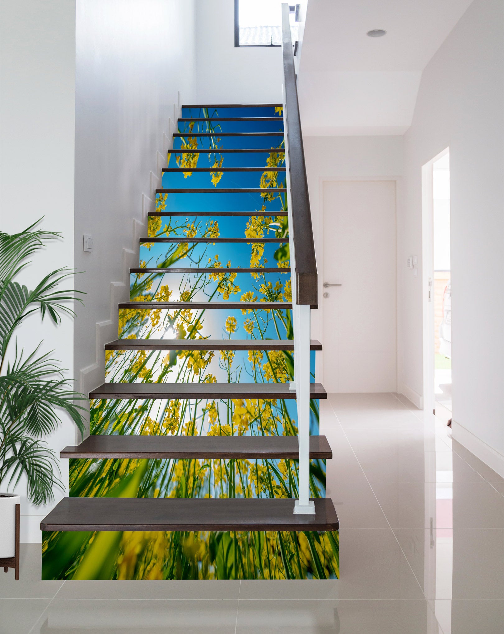 3D Look Up At The Greenery 298 Stair Risers