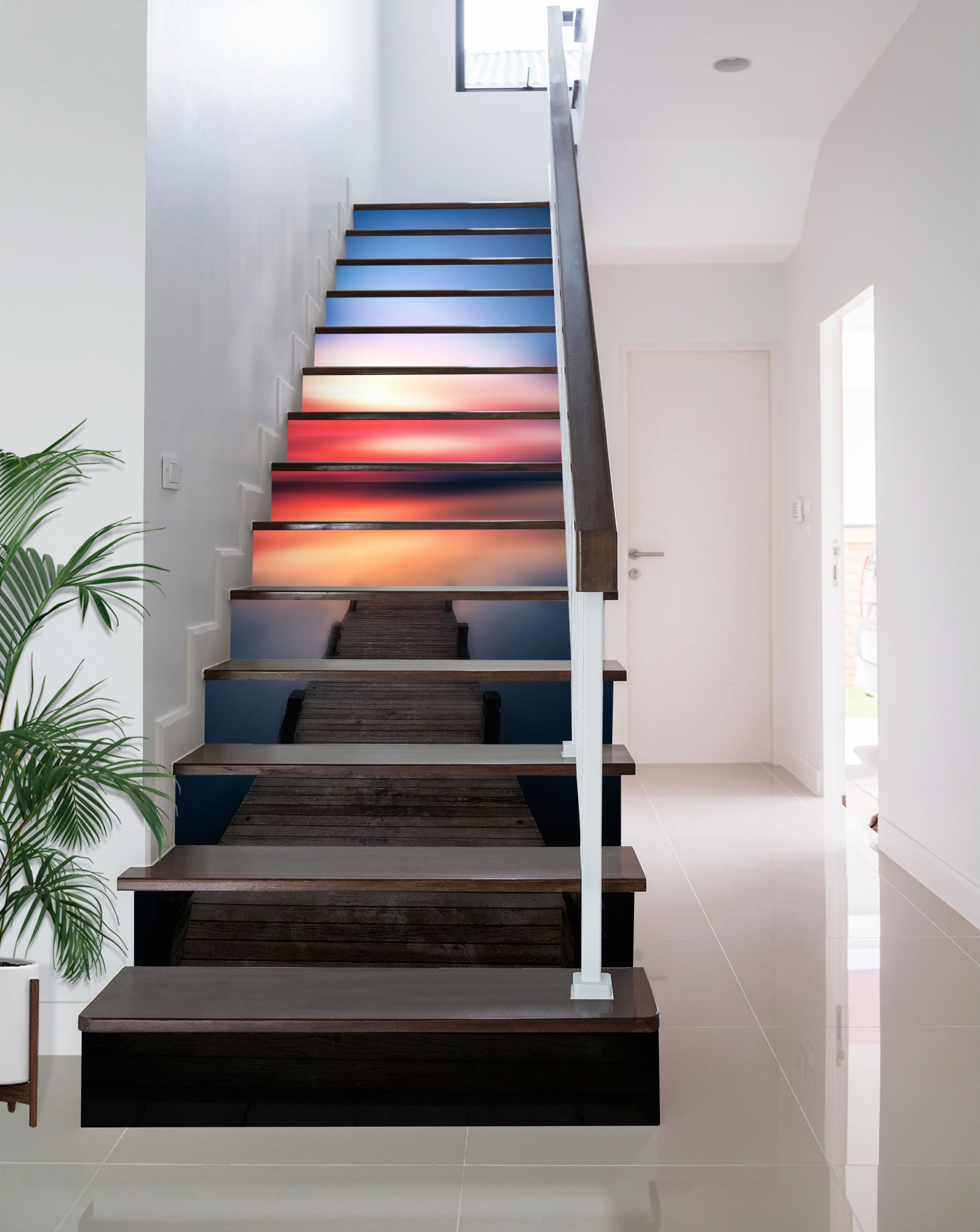 3D Colored Sky 206 Stair Risers