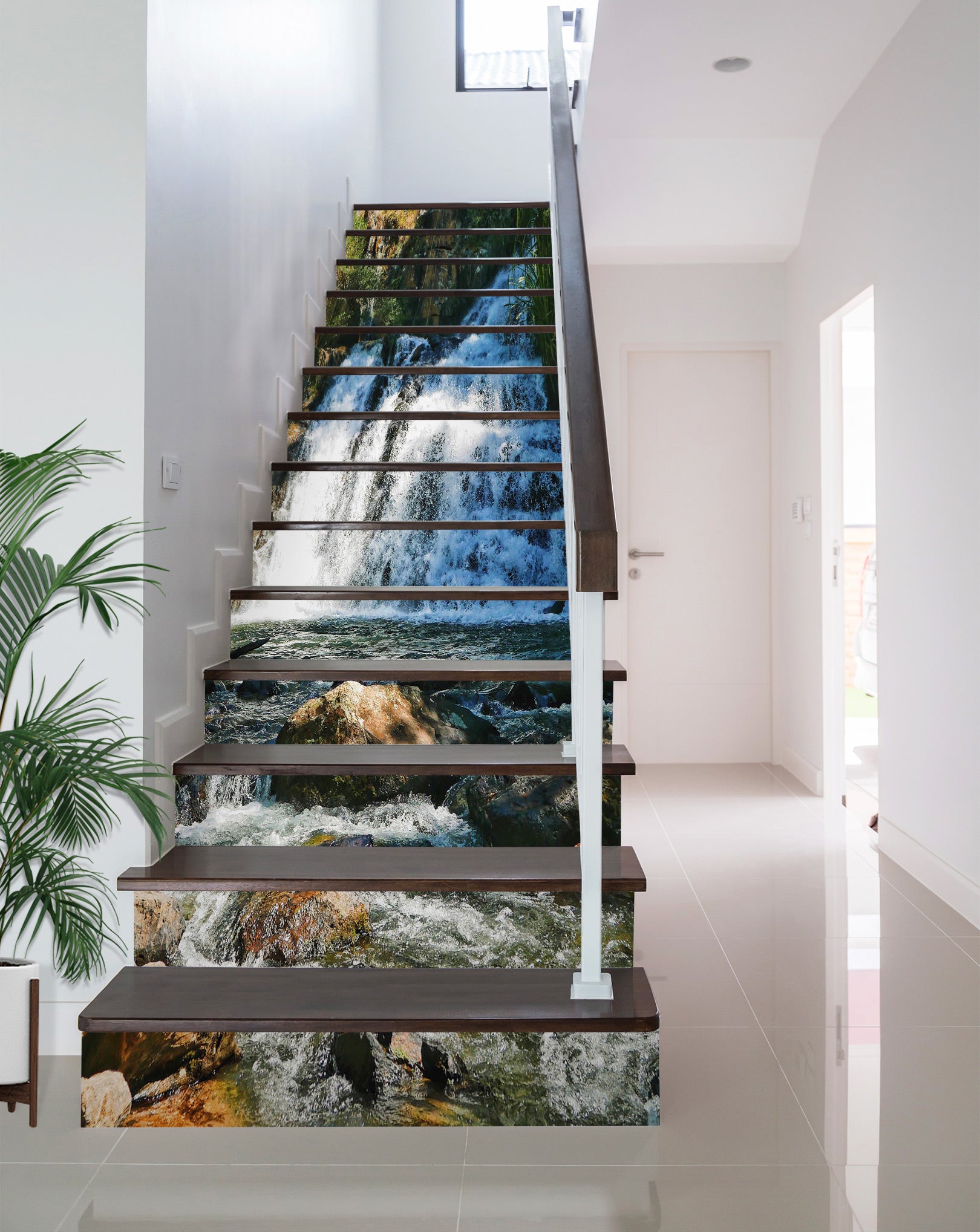 3D Simple And Quaint Waterfall 290 Stair Risers