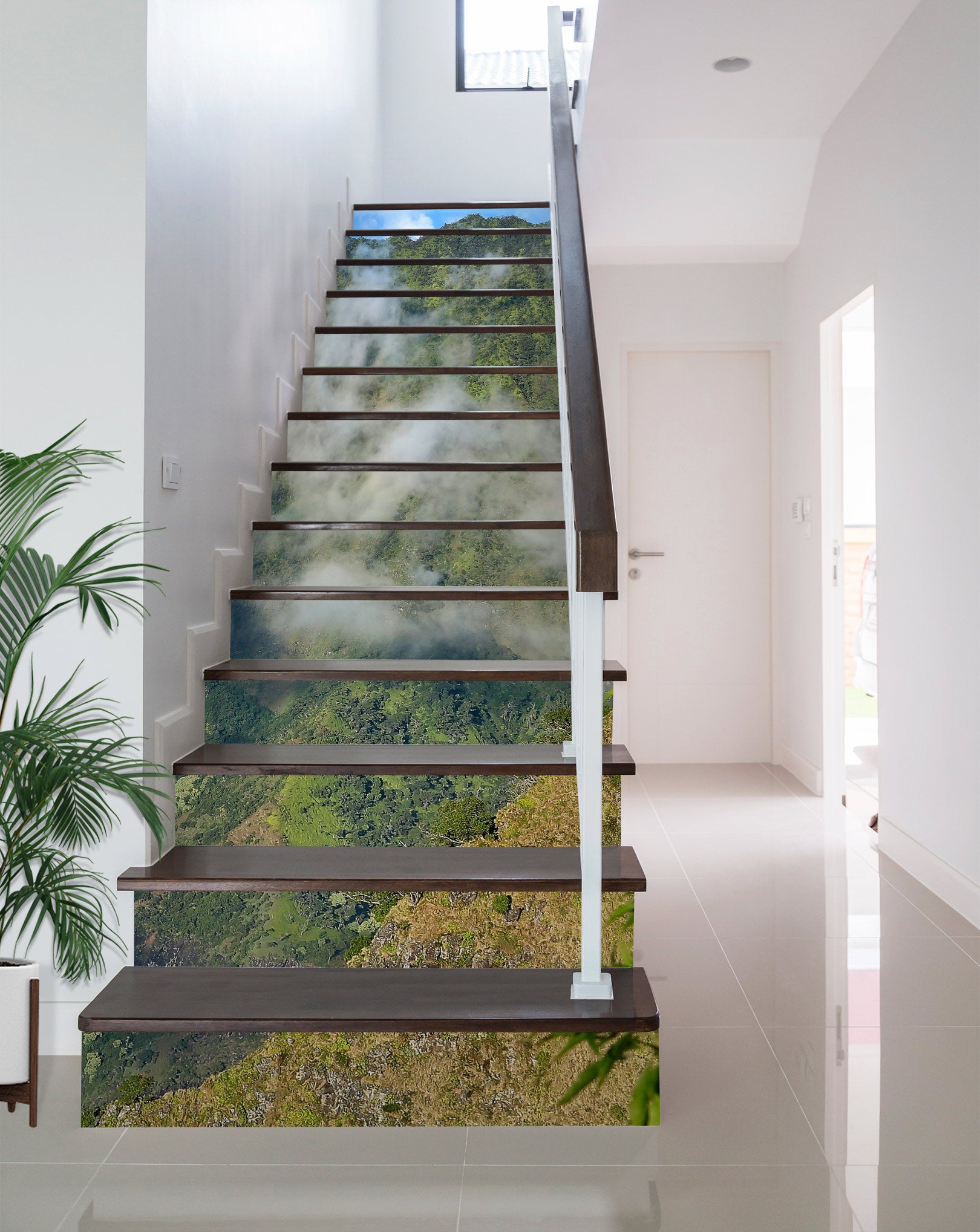 3D Cloud Green Mountains 101117 Kathy Barefield Stair Risers