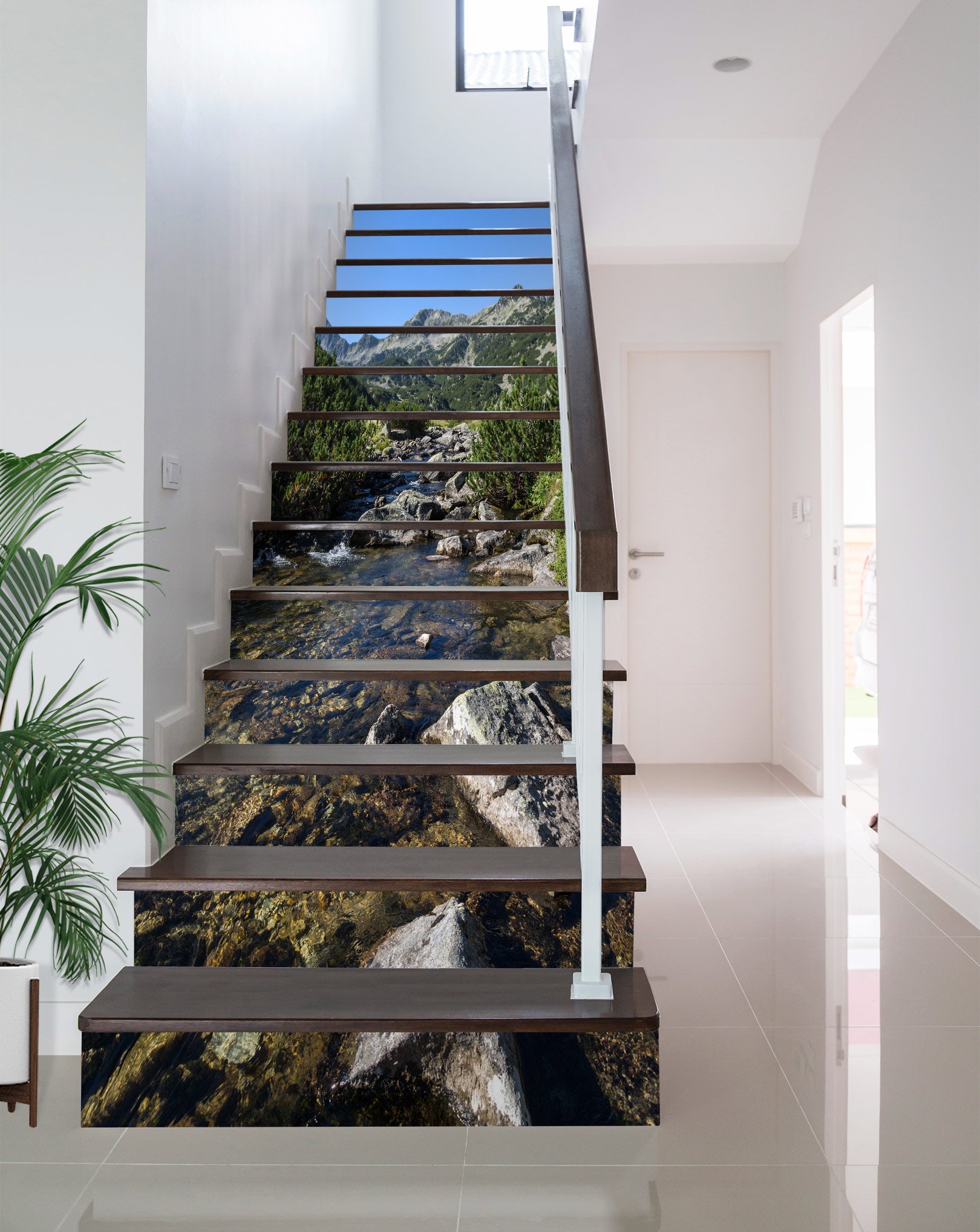 3D Simple And Clear Stream 407 Stair Risers