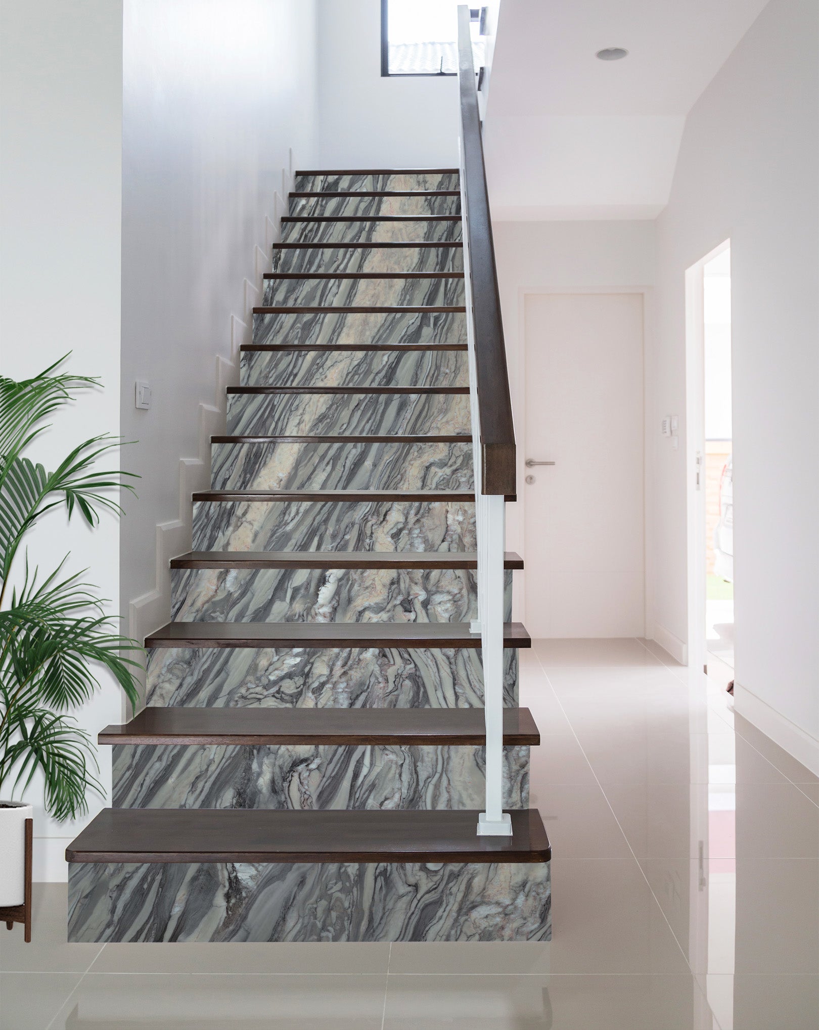 3D Black Elegant Texture 573 Stair Risers