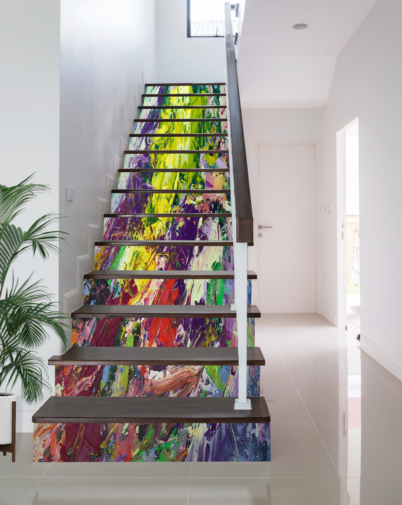 3D Colorful Oil Painting Texture 9094 Allan P. Friedlander Stair Risers